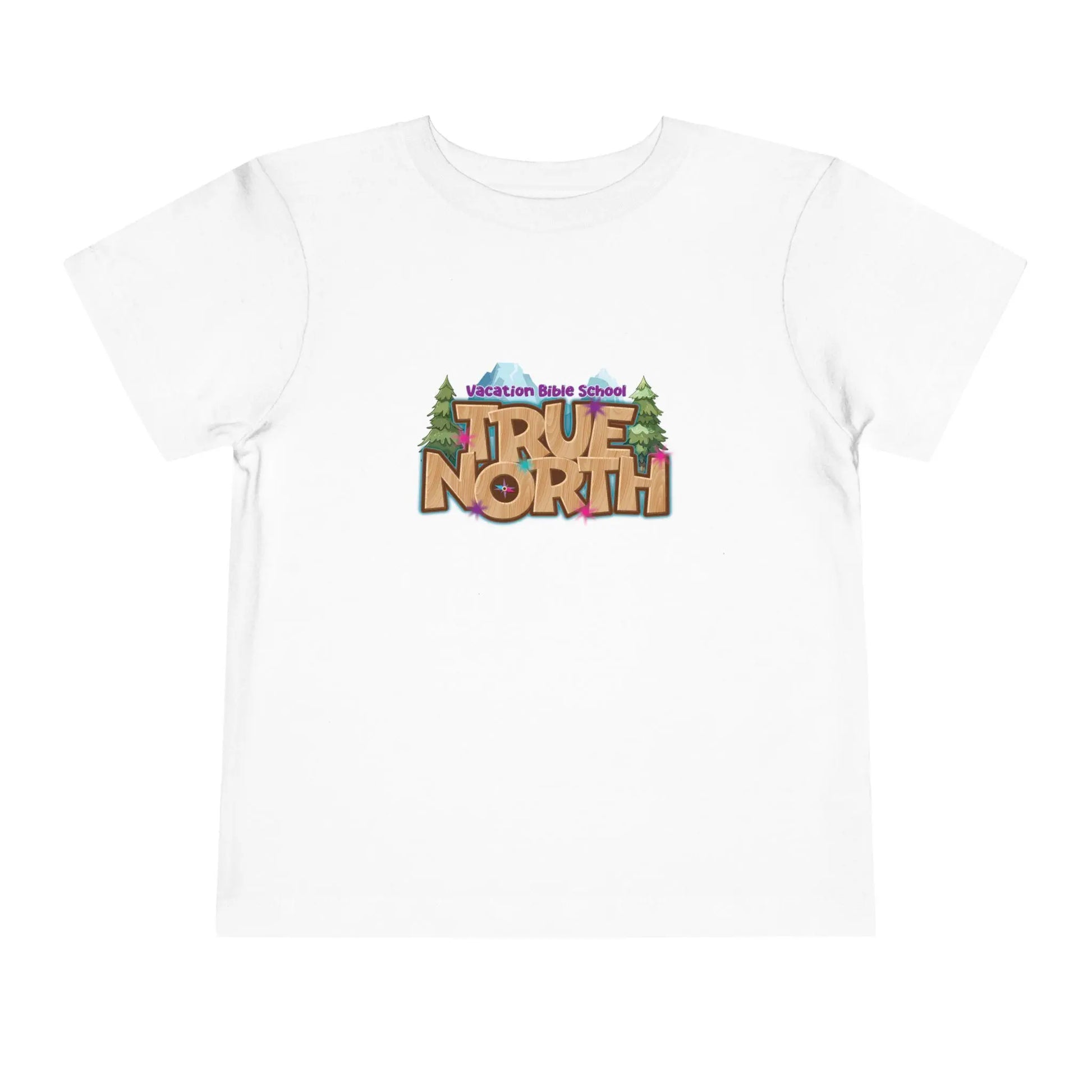 Toddler True North Tee: Explore Nature, Trusting Jesus Design Rainbow Chaos Art Studio