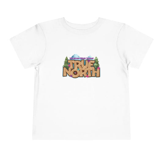 Toddler True North Tee: Explore Nature, Trusting Jesus Design Rainbow Chaos Art Studio
