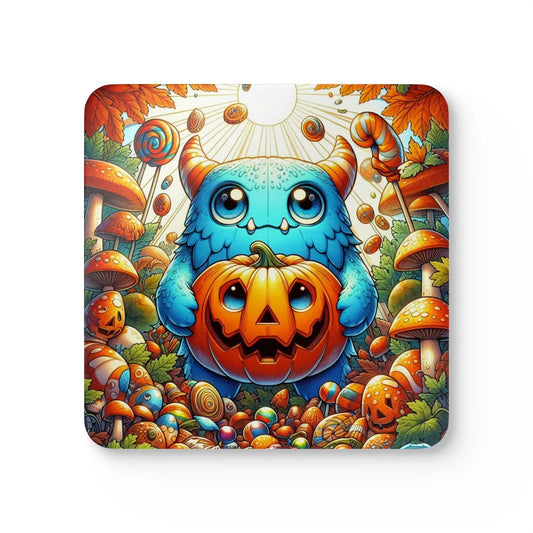 Whimsical Halloween Coaster Set, Cute Home Decor, Fall Tableware, Party Supplies, Unique Gift Idea Rainbow Chaos Art Studio