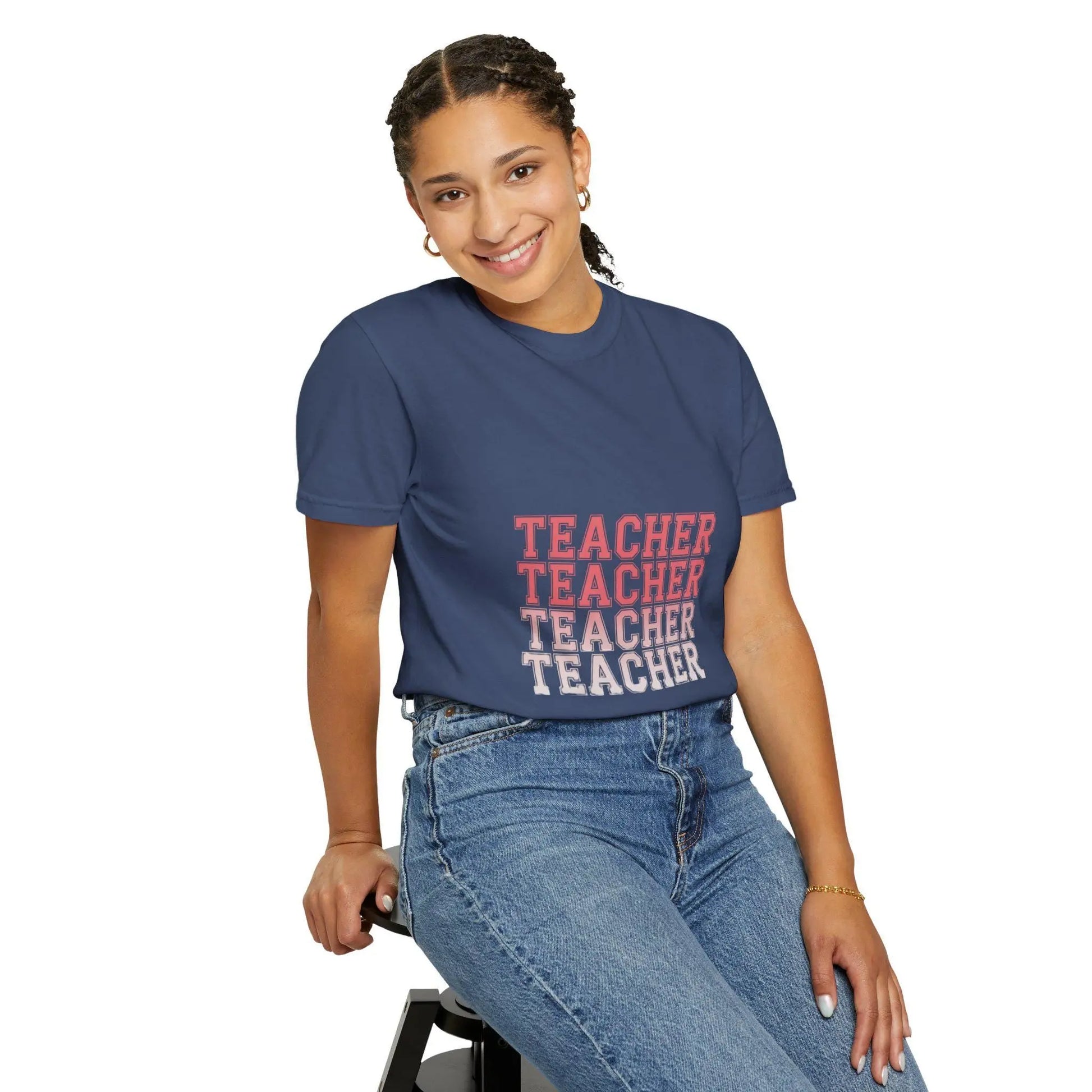 Comfort Colors Teacher T-Shirt: Soft US Cotton Back-to-School Tee Rainbow Chaos Art Studio