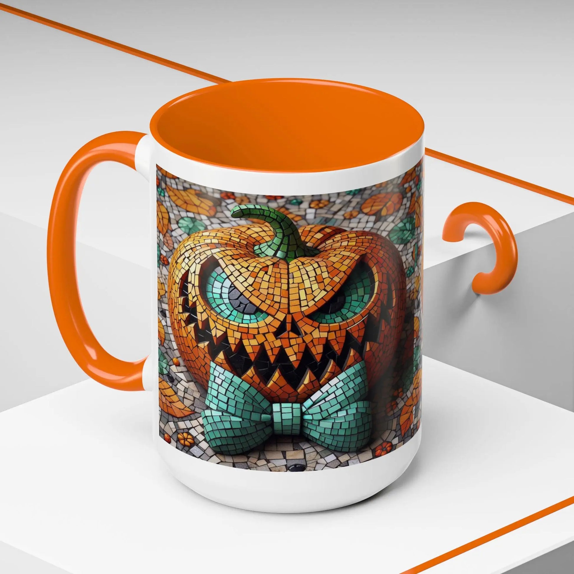 Halloween Pumpkin Coffee Mug: Spooky Fall Decor, Autumn Gift Rainbow Chaos Art Studio