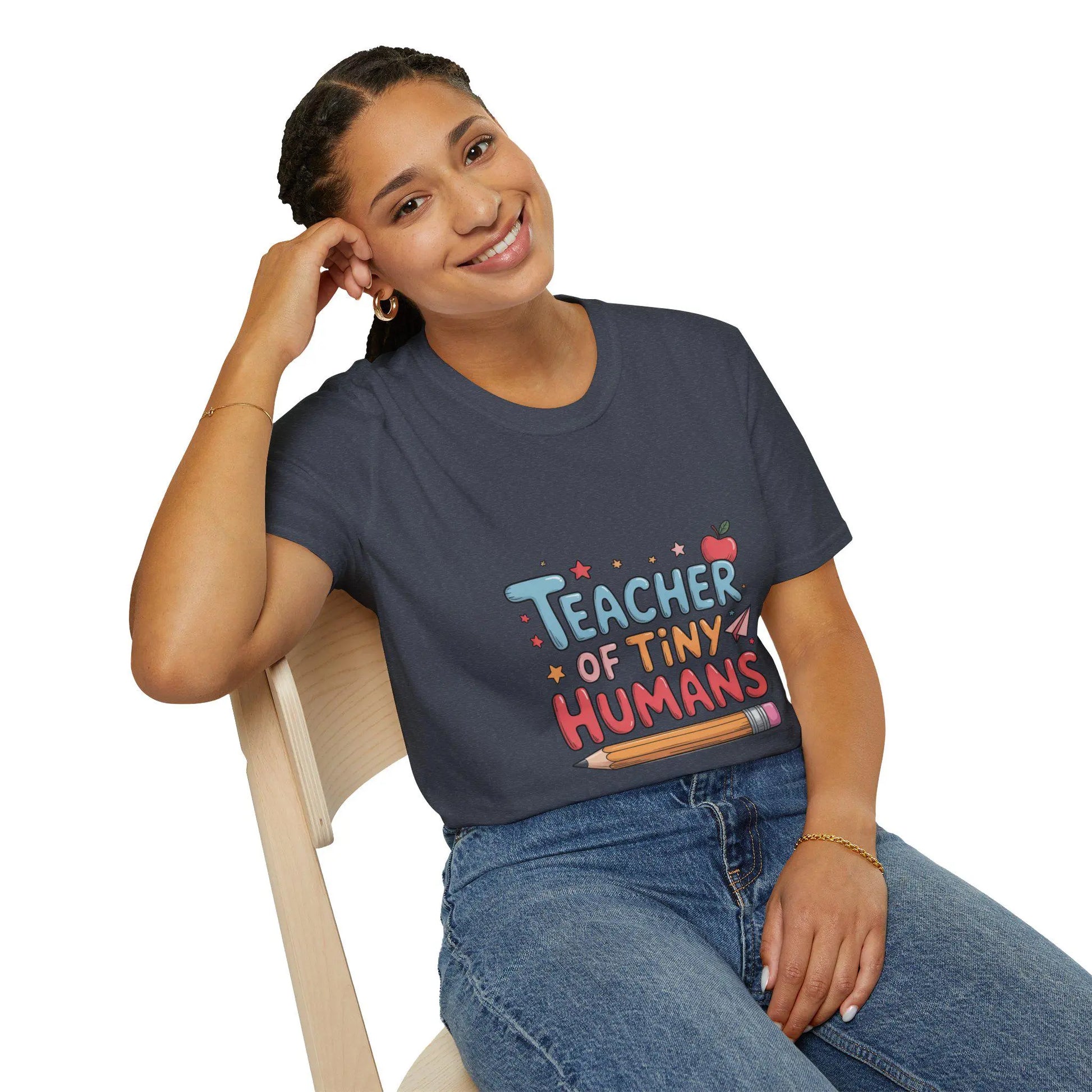 Teacher Appreciation T-Shirt: Softstyle Ring-Spun Cotton Educator Gift Rainbow Chaos Art Studio