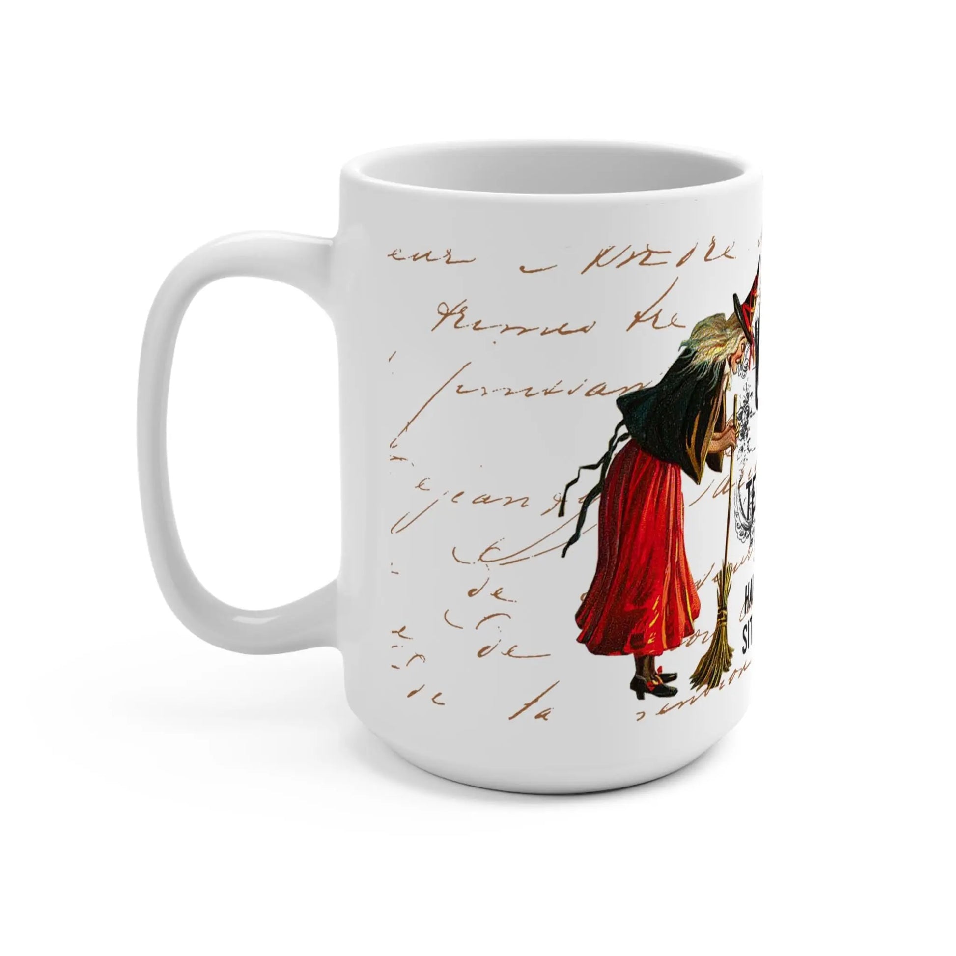 Ceramic Coffee Mug 15oz: Durable Gift for Tea Lovers Rainbow Chaos Art Studio