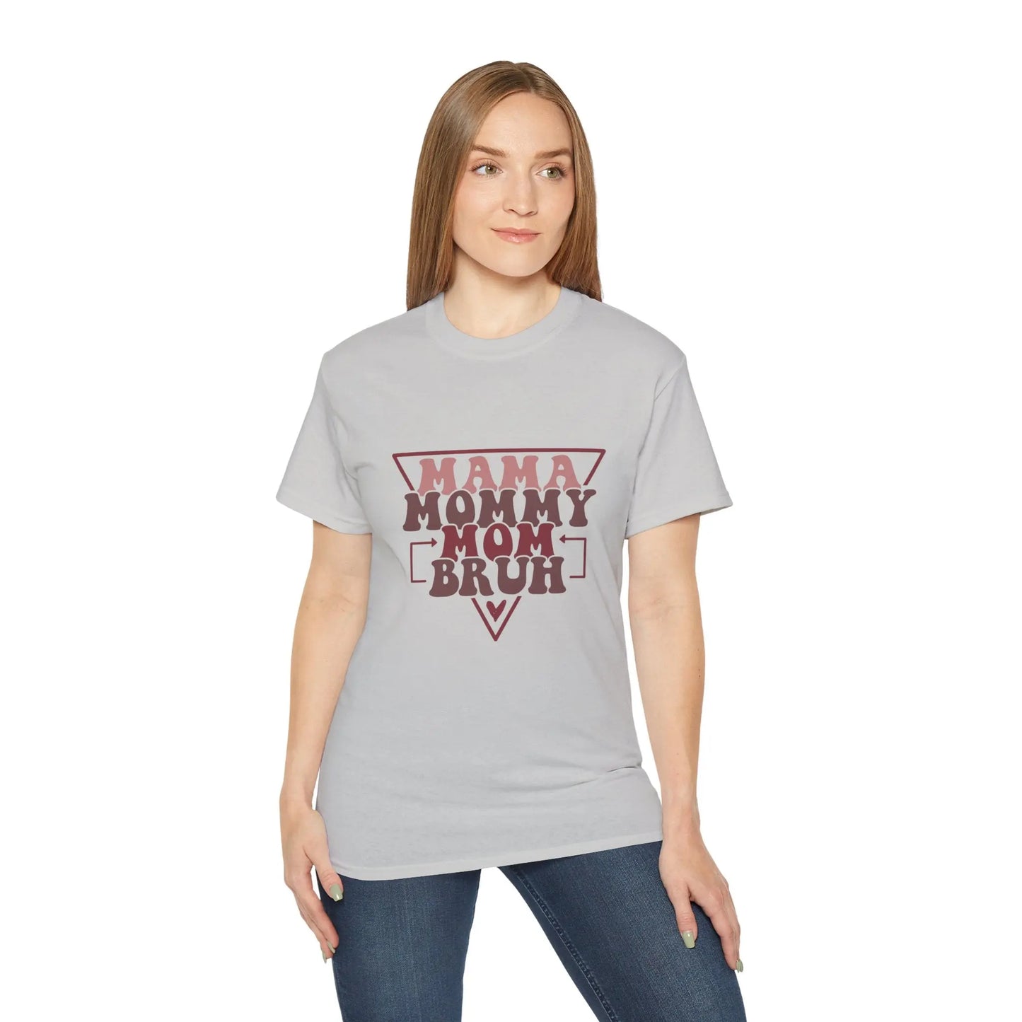 Mama Mommy Mom Bruh Unisex Ultra Cotton Tee, Funny Family Shirt, Gift for Moms, Mother's Day Gift, Perfect for Moms - Rainbow Chaos Art Studio