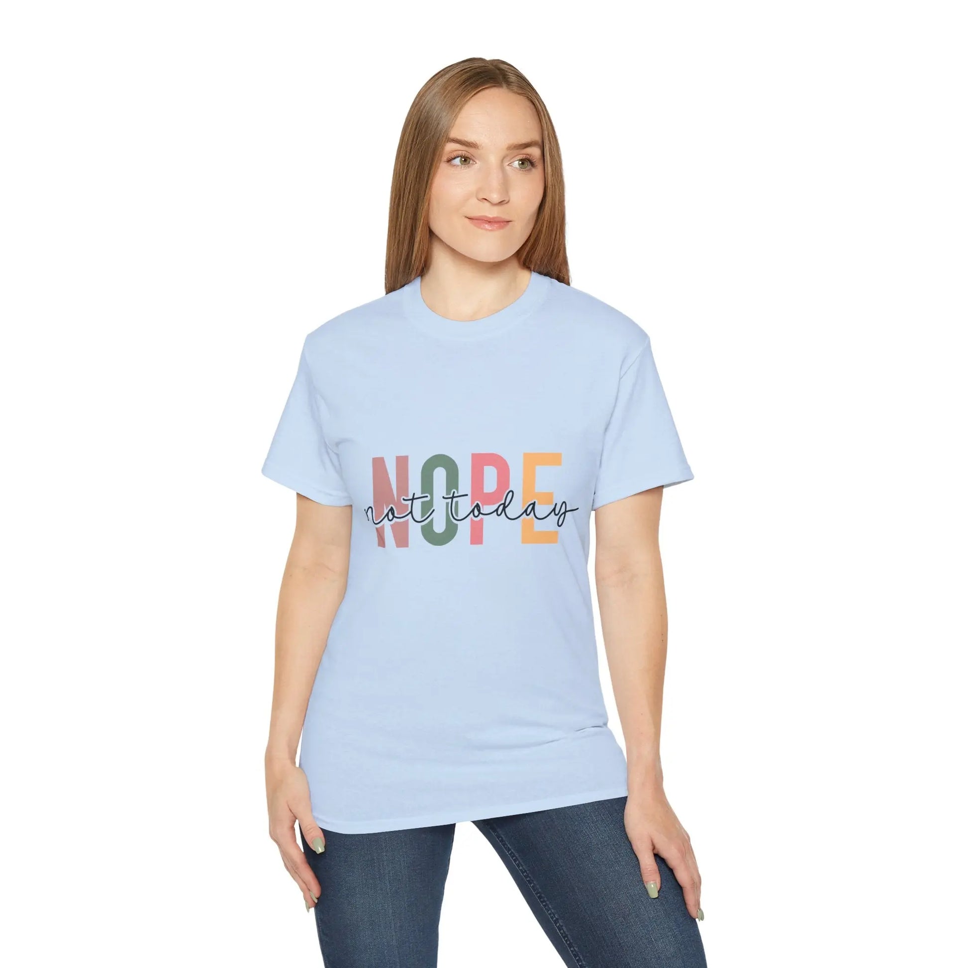 Cute 'Not Today' Unisex Ultra Cotton Tee, Casual T-Shirt for Everyday Wear, Funny Graphic Shirt, Gift for Her, Relaxed Fit Clothing - Rainbow Chaos Art Studio