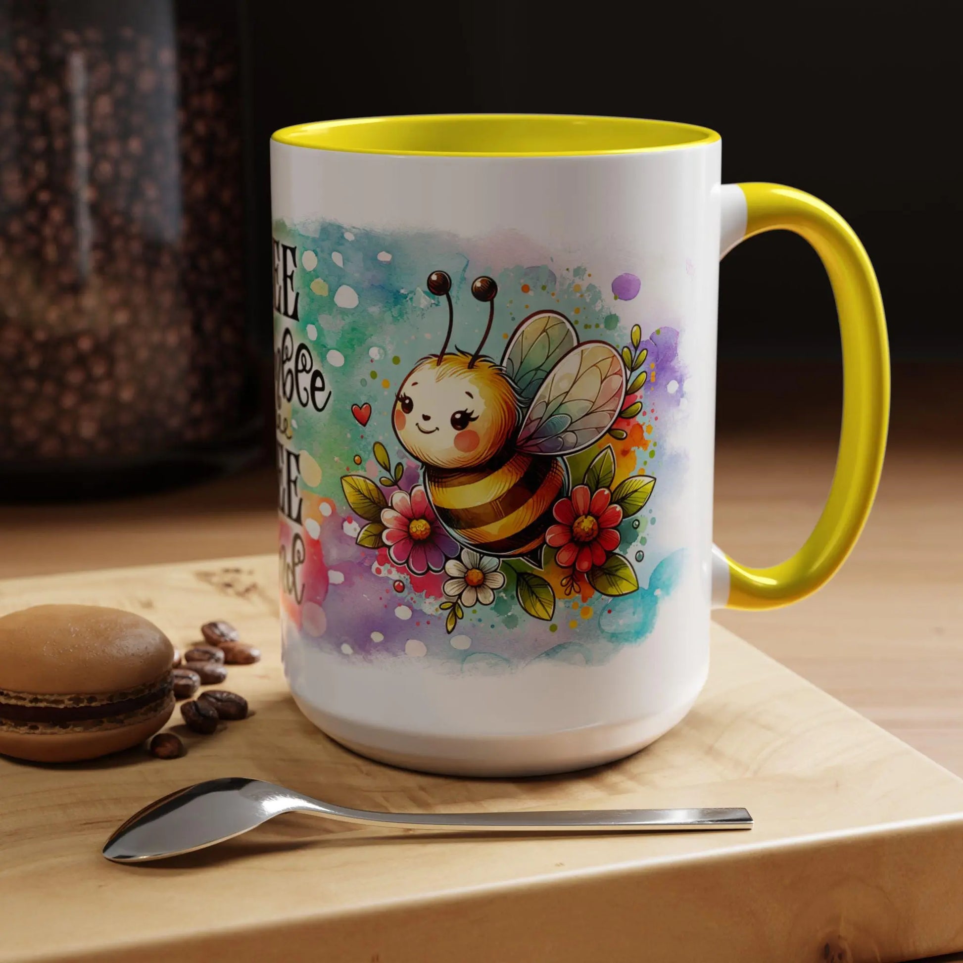 Bee Kind Coffee Mug: Colorful Ceramic Bee Lover Gift Rainbow Chaos Art Studio