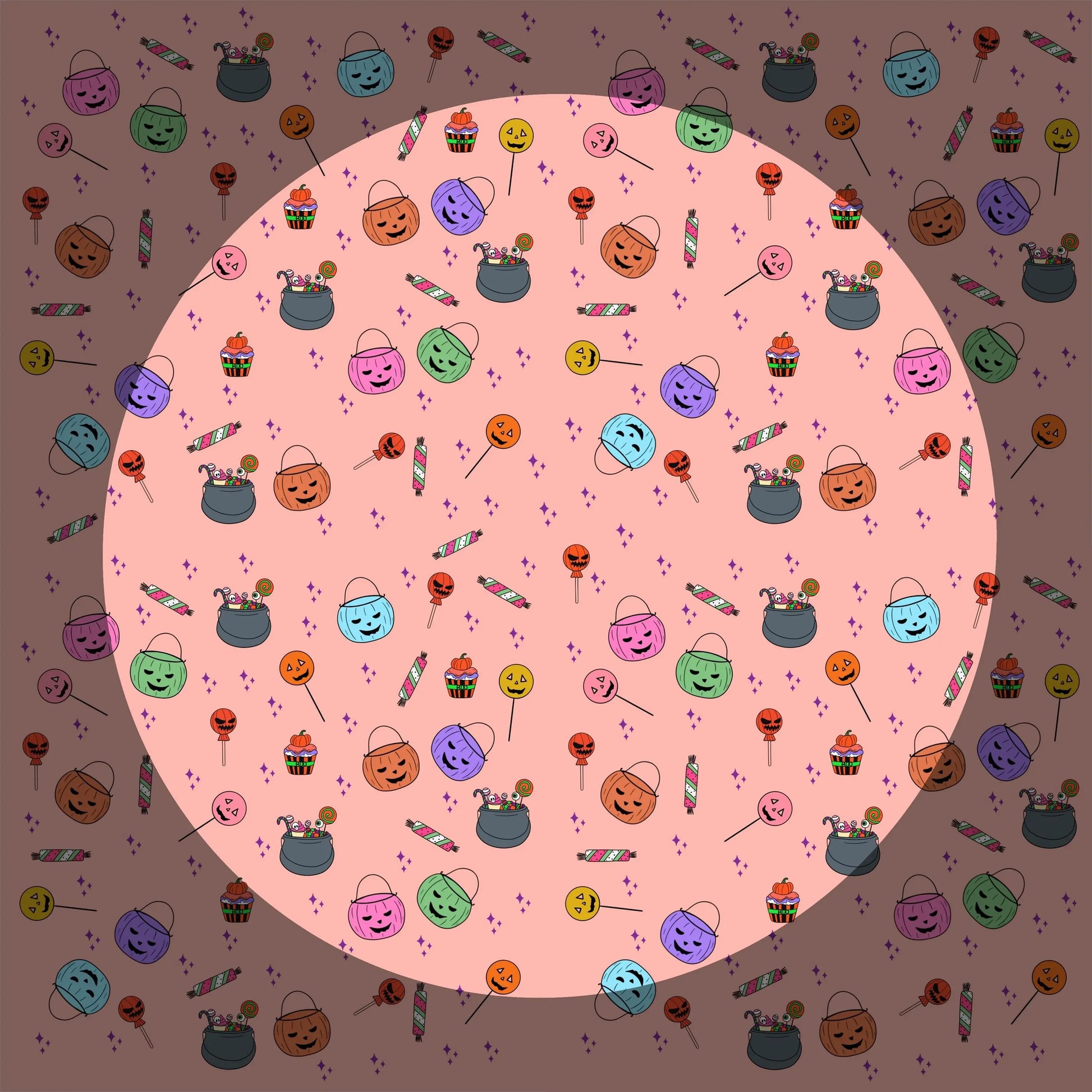 Halloween Seamless Pattern: Trick-or-Treat Digital Paper (PNG 12x12" ) Rainbow Chaos Art Studio