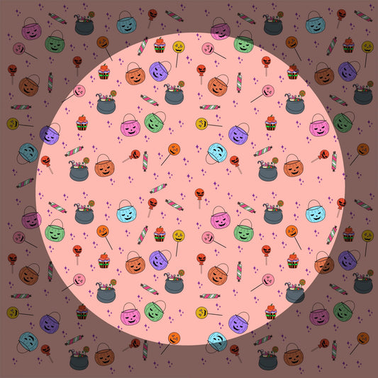 Halloween Seamless Pattern: Trick-or-Treat Digital Paper (PNG 12x12" ) Rainbow Chaos Art Studio