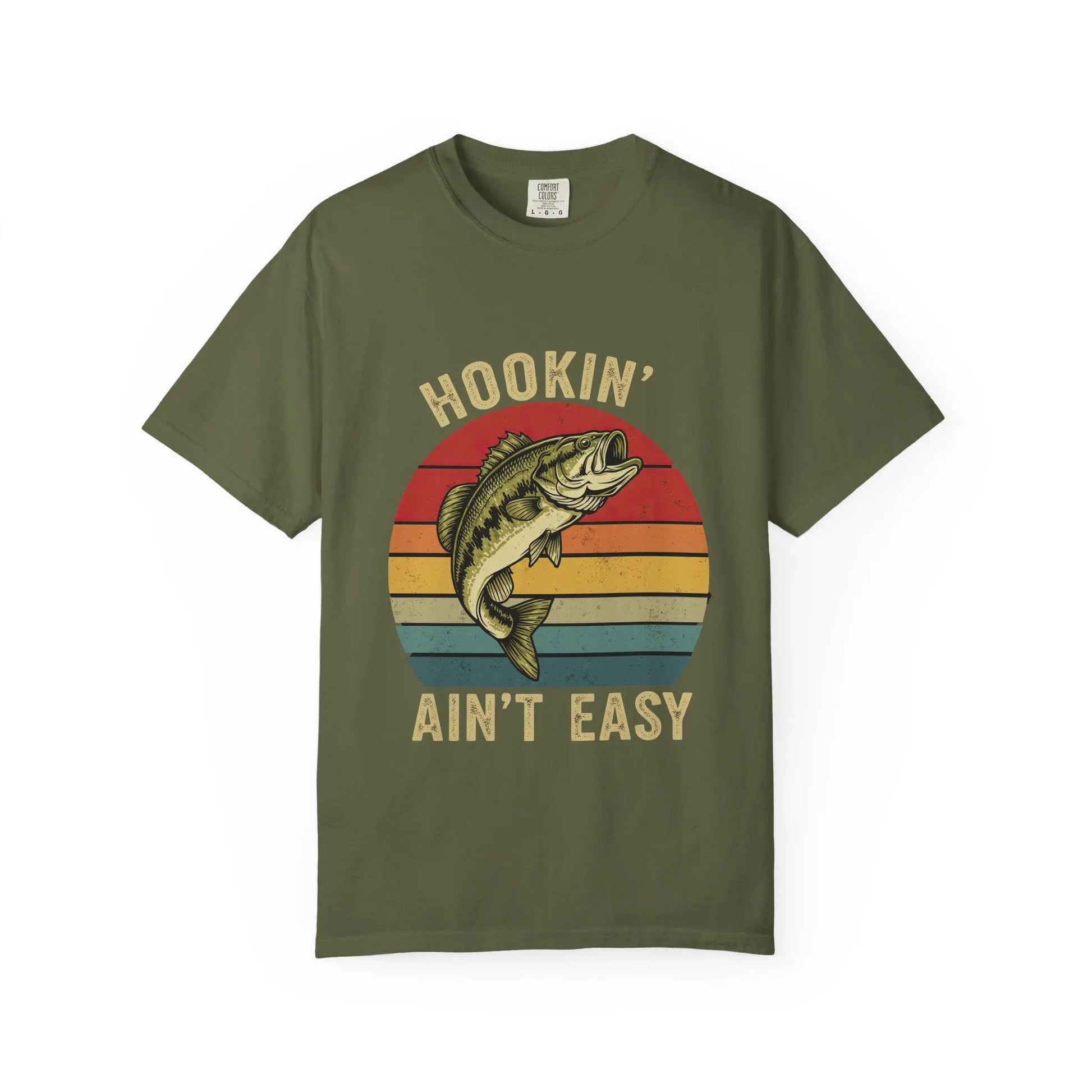 Fishing Adventure T-Shirt: Hookin' Ain't Easy - Unisex Angler Tee Rainbow Chaos Art Studio