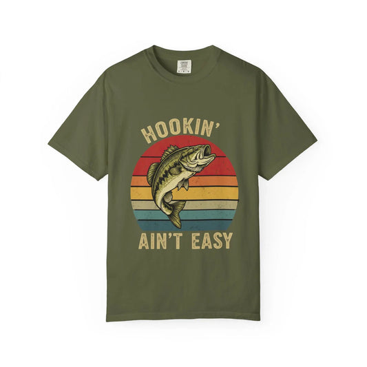 Fishing Adventure T-Shirt: Hookin' Ain't Easy - Unisex Angler Tee Rainbow Chaos Art Studio