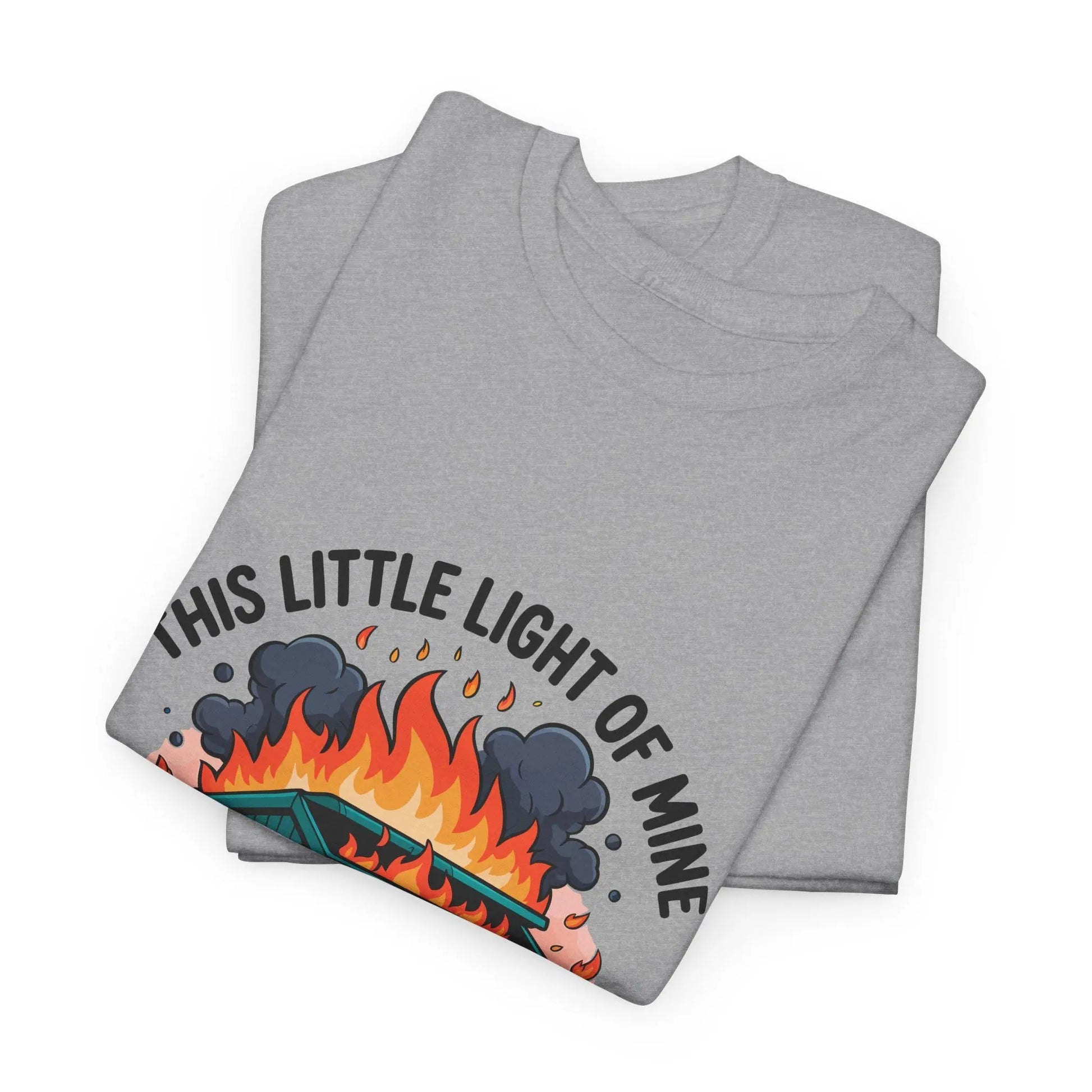 Dumpster Fire Graphic T-Shirt: Eco-Friendly Humor Tee Rainbow Chaos Art Studio