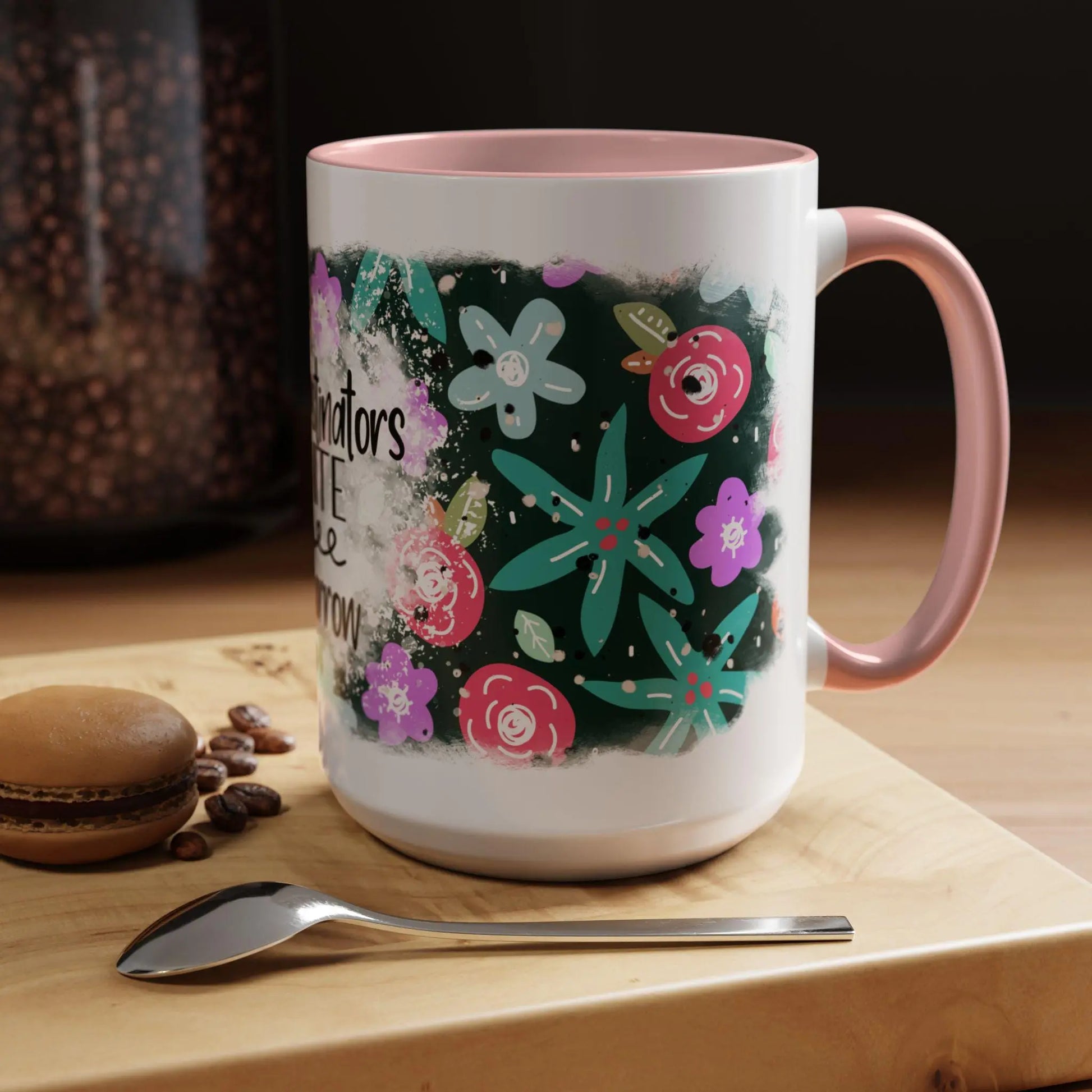 Funny Procrastinators Unite Coffee Mug: Quirky Office Gift Rainbow Chaos Art Studio