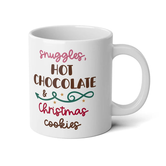 Cozy Christmas Jumbo Mug: Holiday Hot Chocolate, Funny Santa Design Rainbow Chaos Art Studio