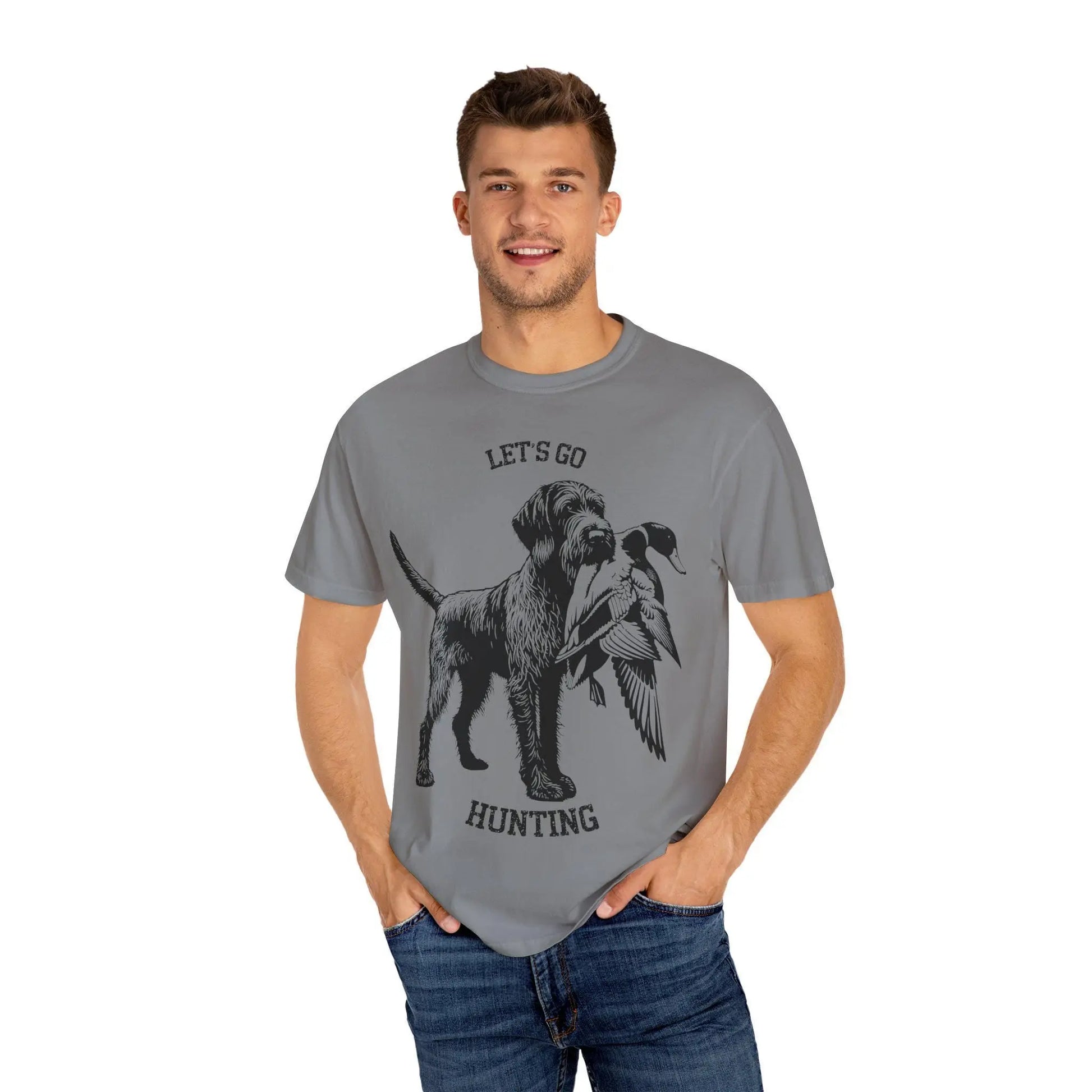 German Wirehaired Pointer T-Shirt: Hunting Dog Unisex Tee Rainbow Chaos Art Studio