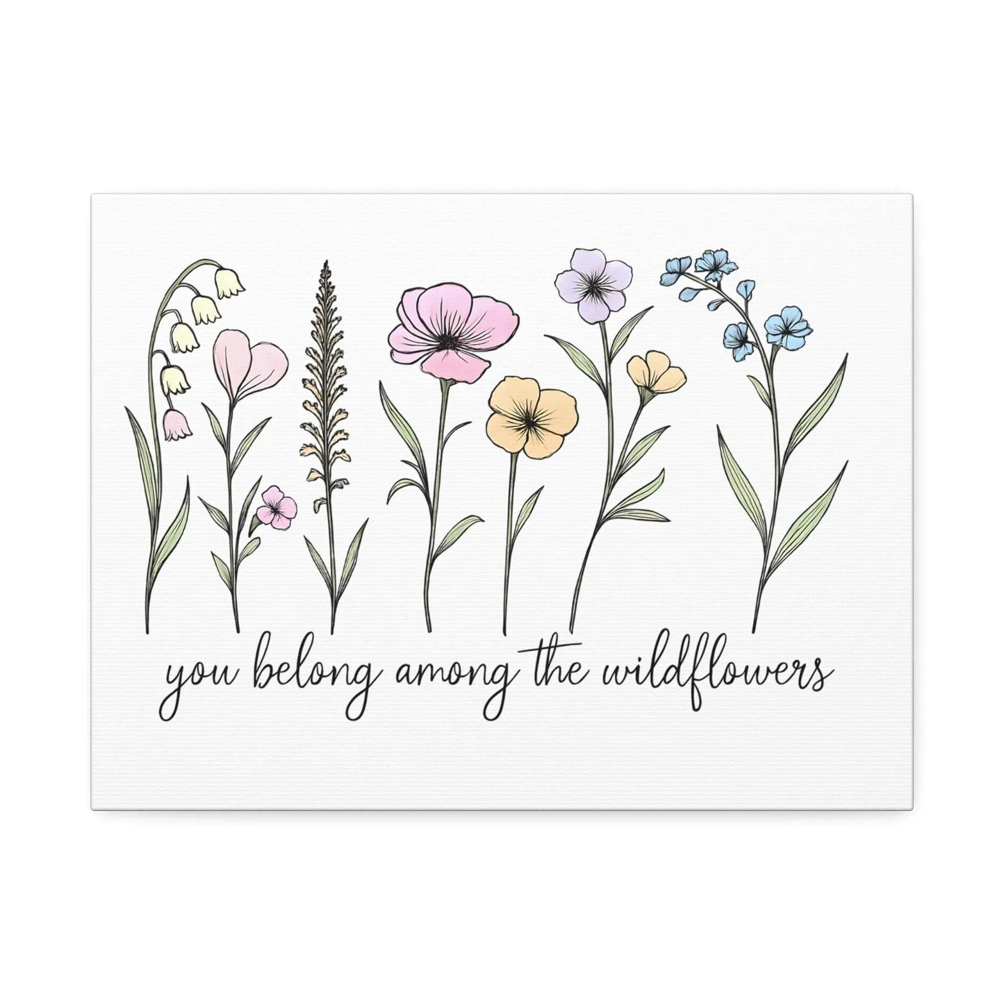 Wildflower Canvas Art Print: Inspirational Floral Wall Decor Rainbow Chaos Art Studio