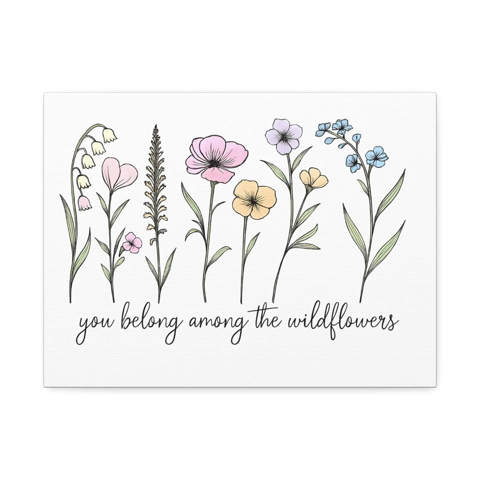 Wildflower Canvas Art Print: Inspirational Floral Wall Decor Rainbow Chaos Art Studio