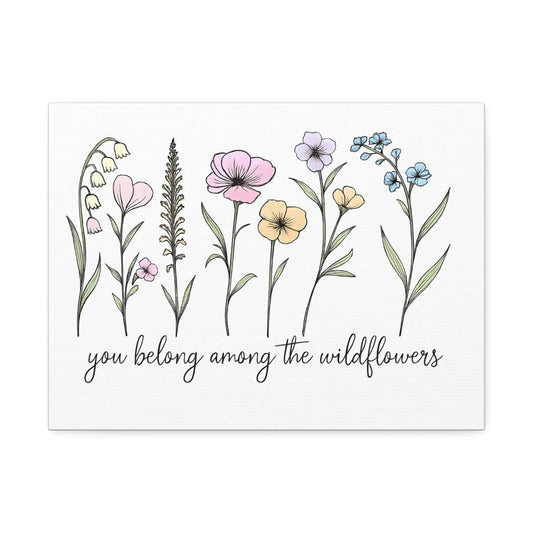 Wildflower Canvas Art Print: Inspirational Floral Wall Decor Rainbow Chaos Art Studio