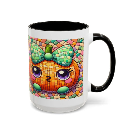 Colorful Pumpkin Mosaic Mug: Fall Decor, Cozy Drinkware Rainbow Chaos Art Studio