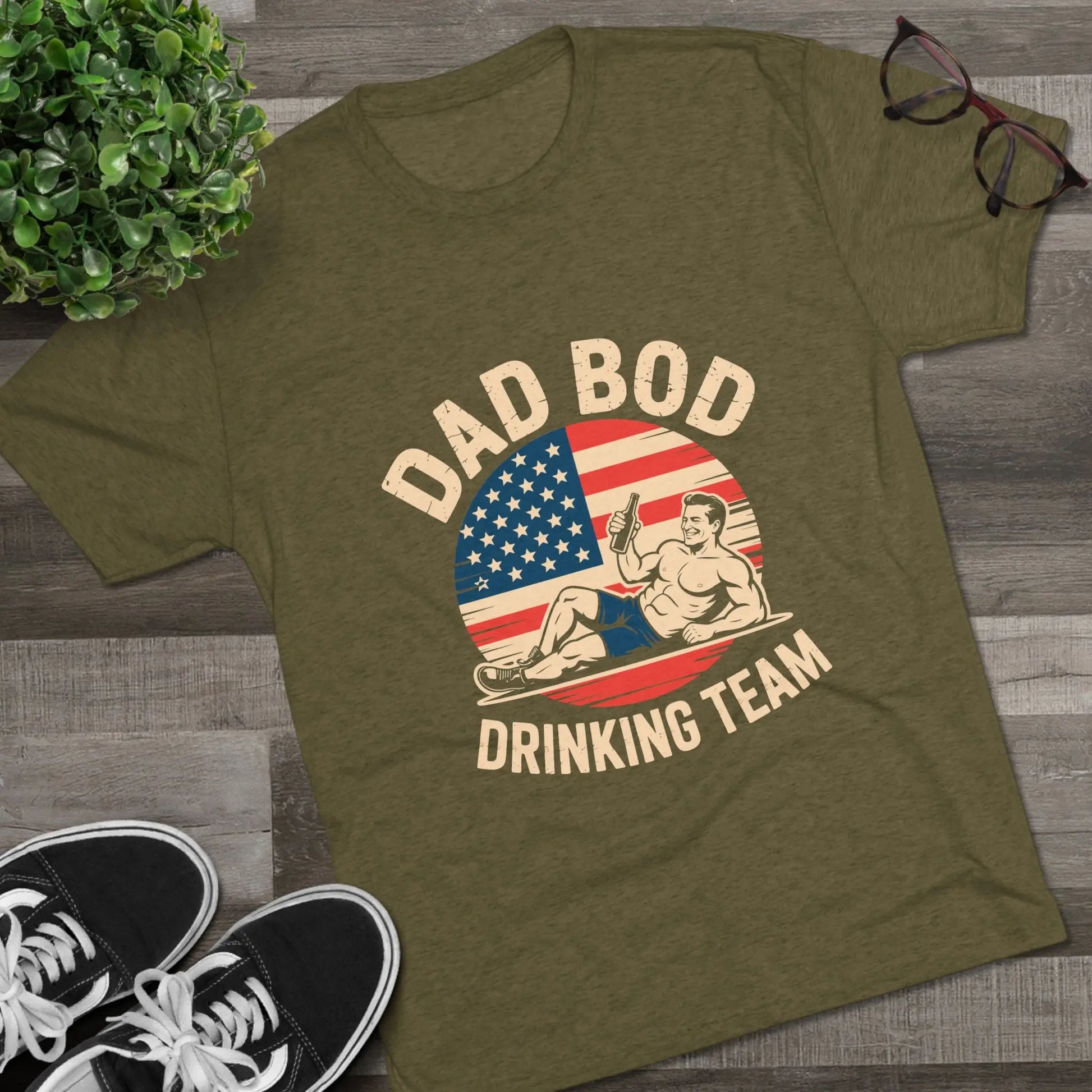 Dad Bod Drinking Team Tee, Funny Graphic T-Shirt for Dads, Gift for Dads, Father's Day, Casual Wear, Gifts for Him - Rainbow Chaos Art Studio