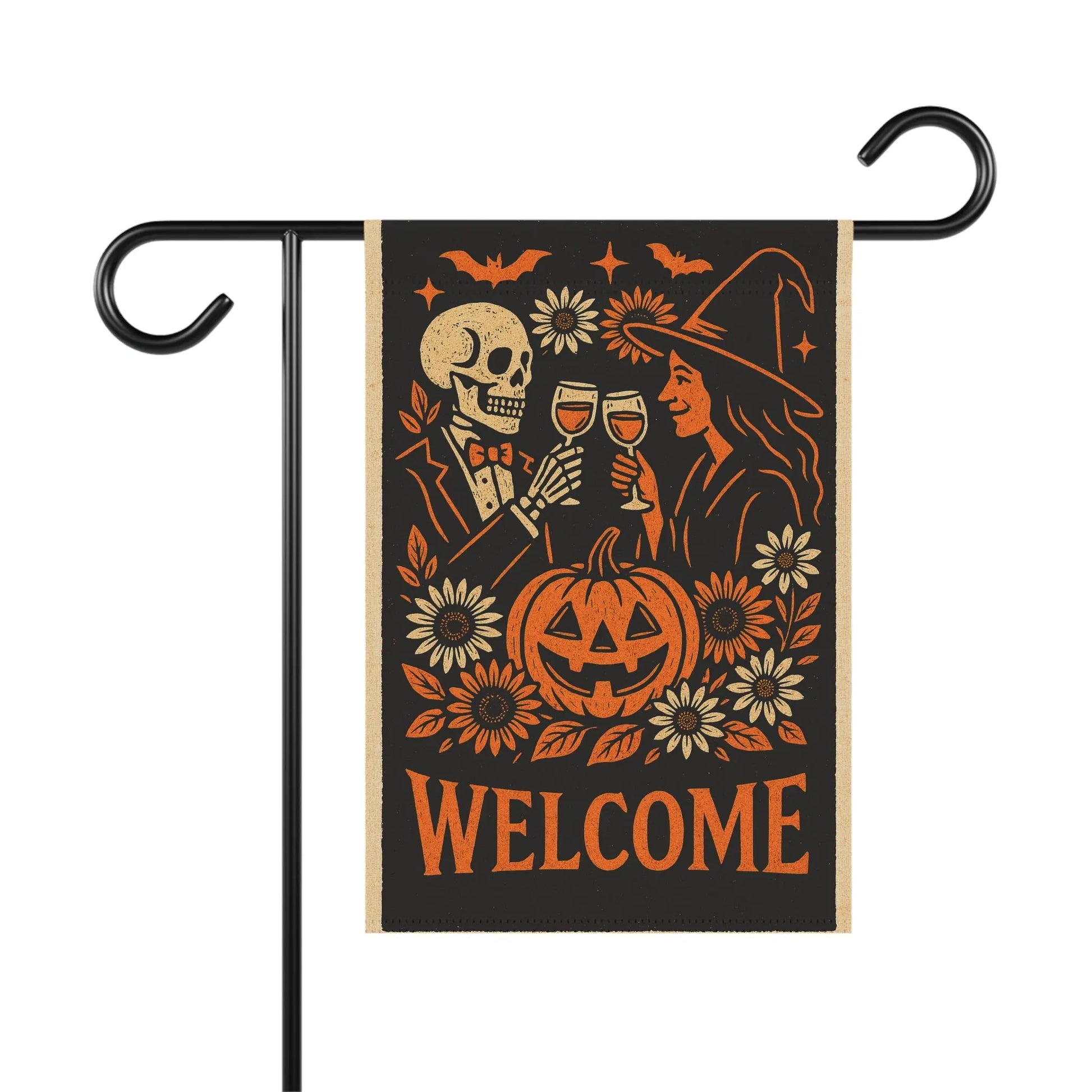 Halloween Garden Banner, Welcome Sign, Seasonal Decor, Outdoor Decoration, Fall Home Decor, Spooky Welcome Flag Printify