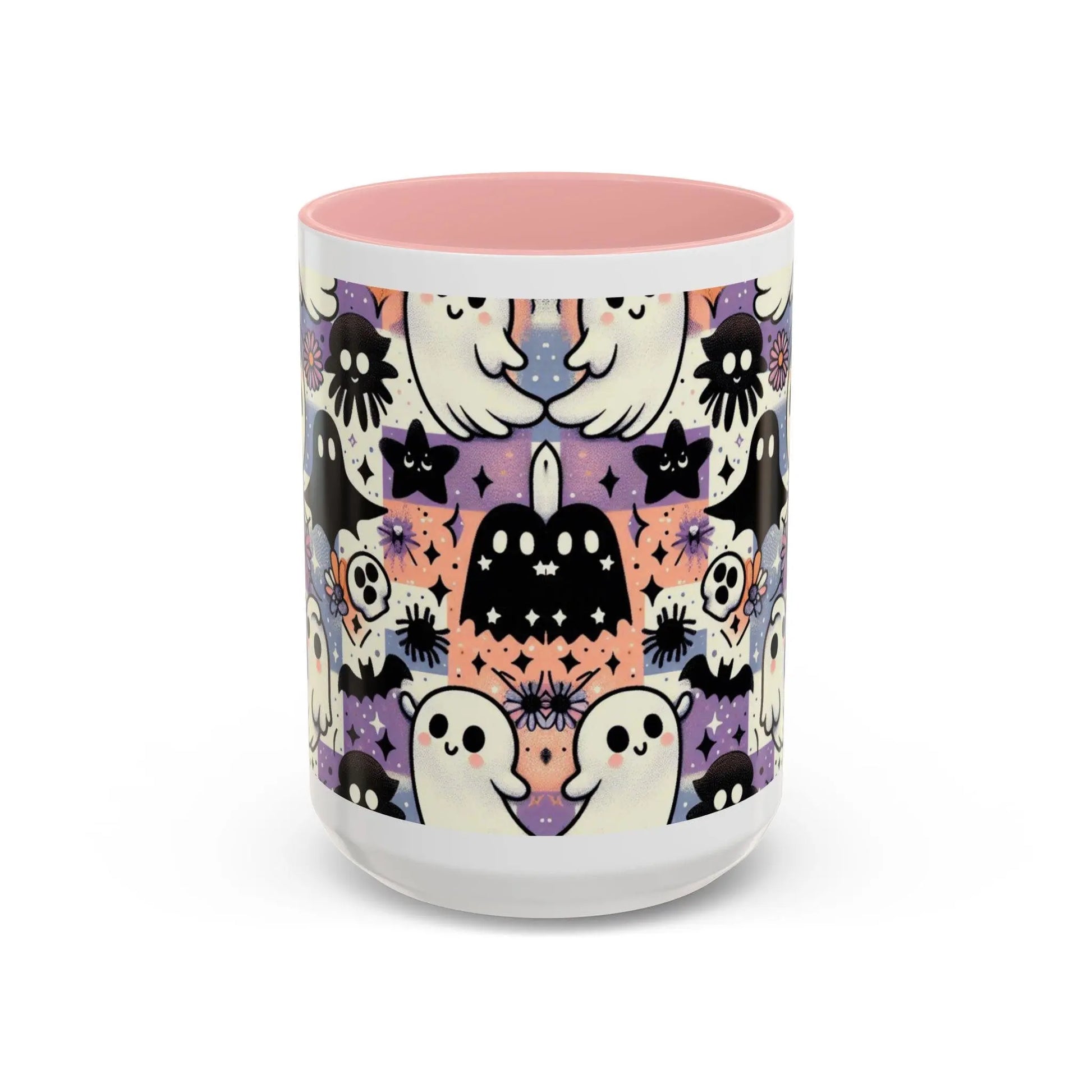 Spooky Ghost Coffee Mug: Halloween Drinkware, Haunted House Decor Rainbow Chaos Art Studio