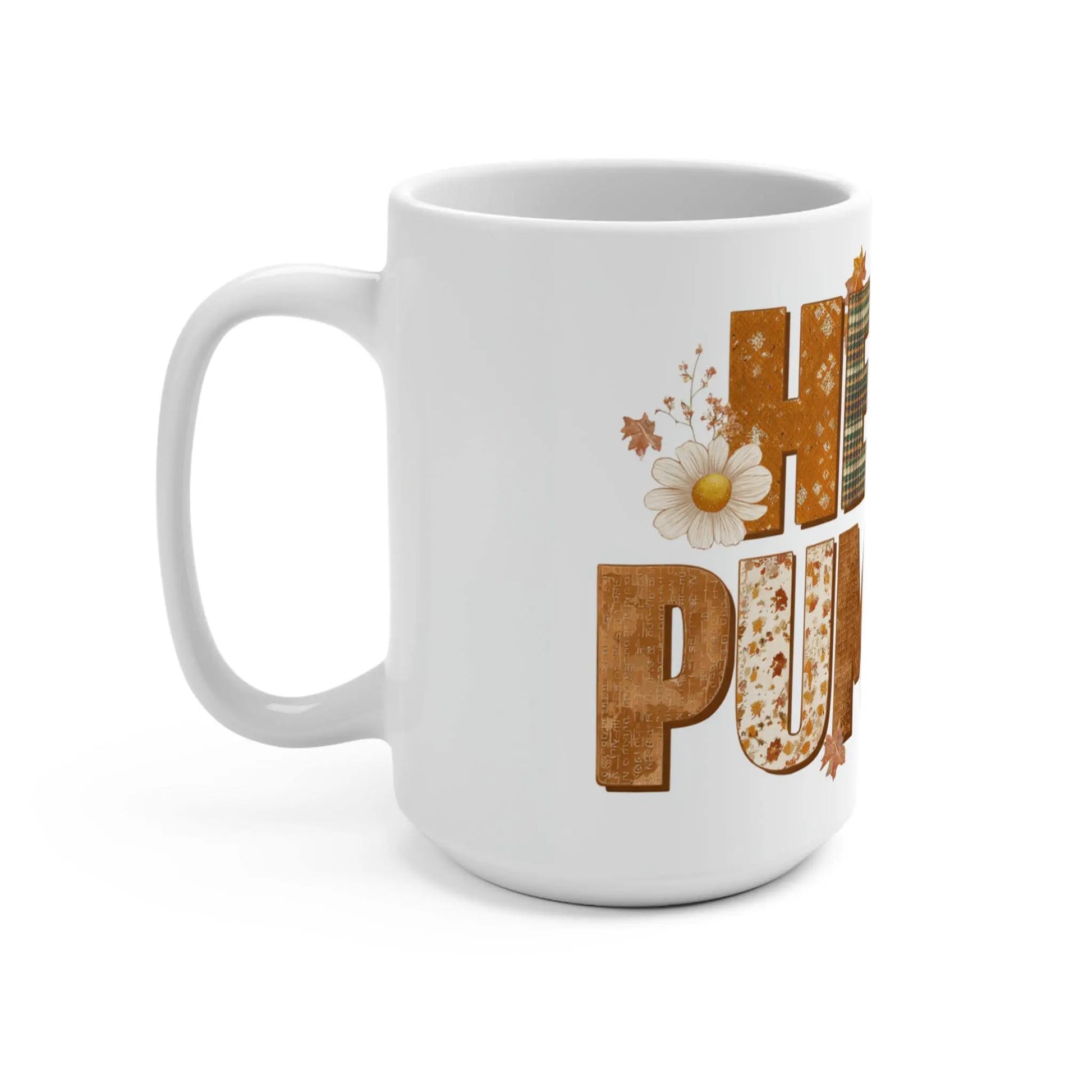 Hello Pumpkin Fall Mug: Autumn Coffee Cup, Thanksgiving Gift Rainbow Chaos Art Studio