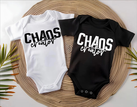 Chaos Creator Baby Bodysuit: Funny Newborn Onesie Rainbow Chaos Art Studio