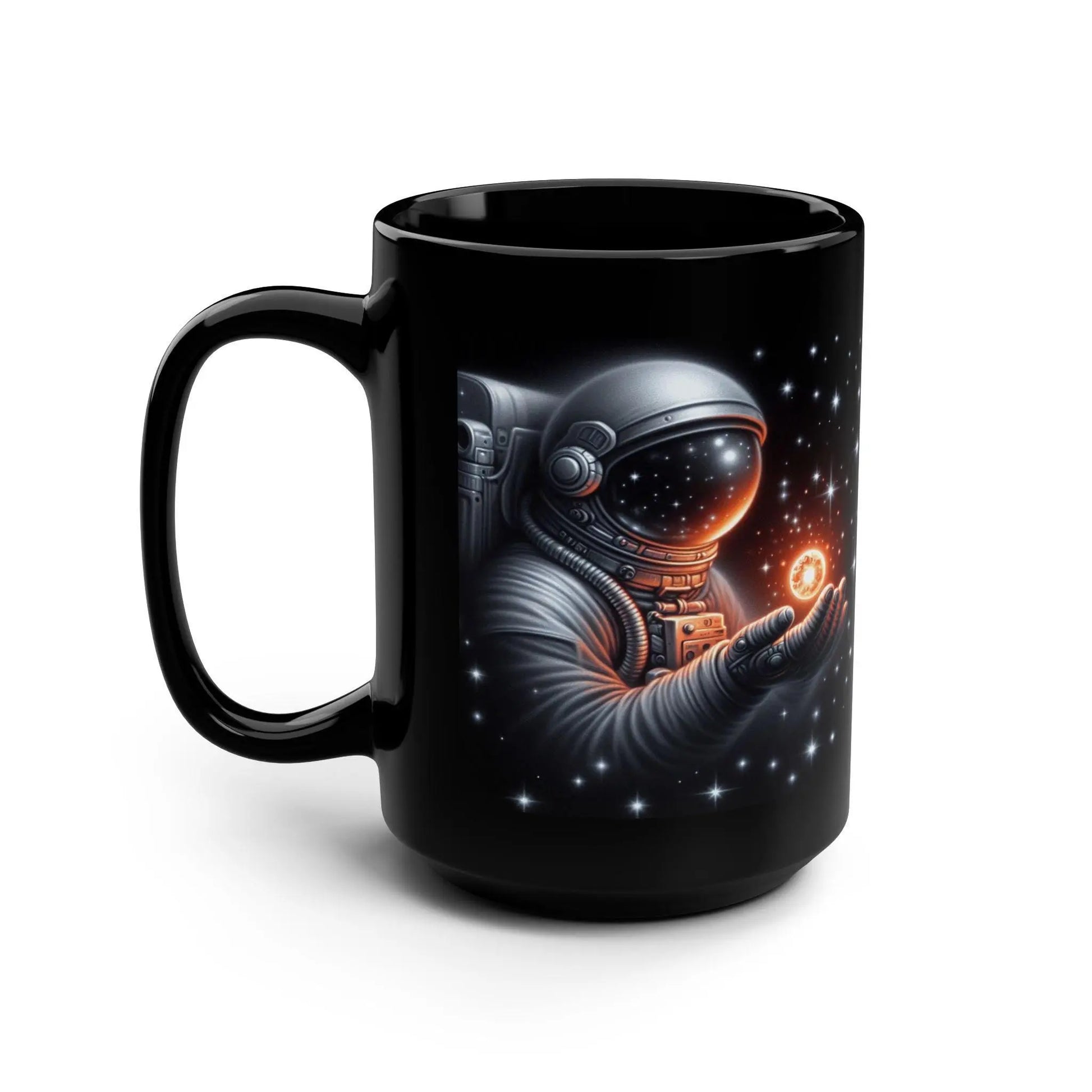 Cosmic Astronaut Coffee Mug: Sci-Fi Space Lover Gift Rainbow Chaos Art Studio