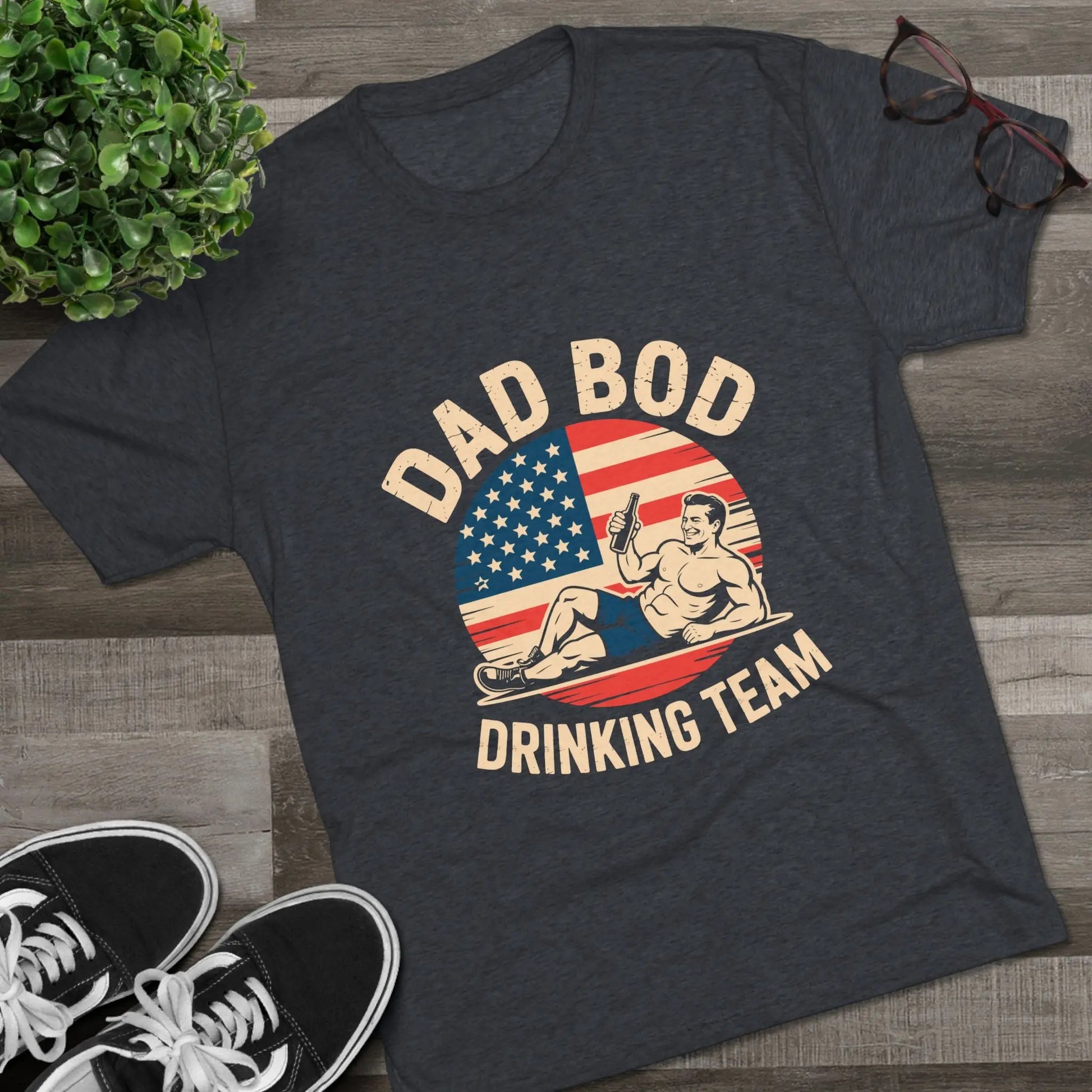 Dad Bod Drinking Team Tee, Funny Graphic T-Shirt for Dads, Gift for Dads, Father's Day, Casual Wear, Gifts for Him - Rainbow Chaos Art Studio