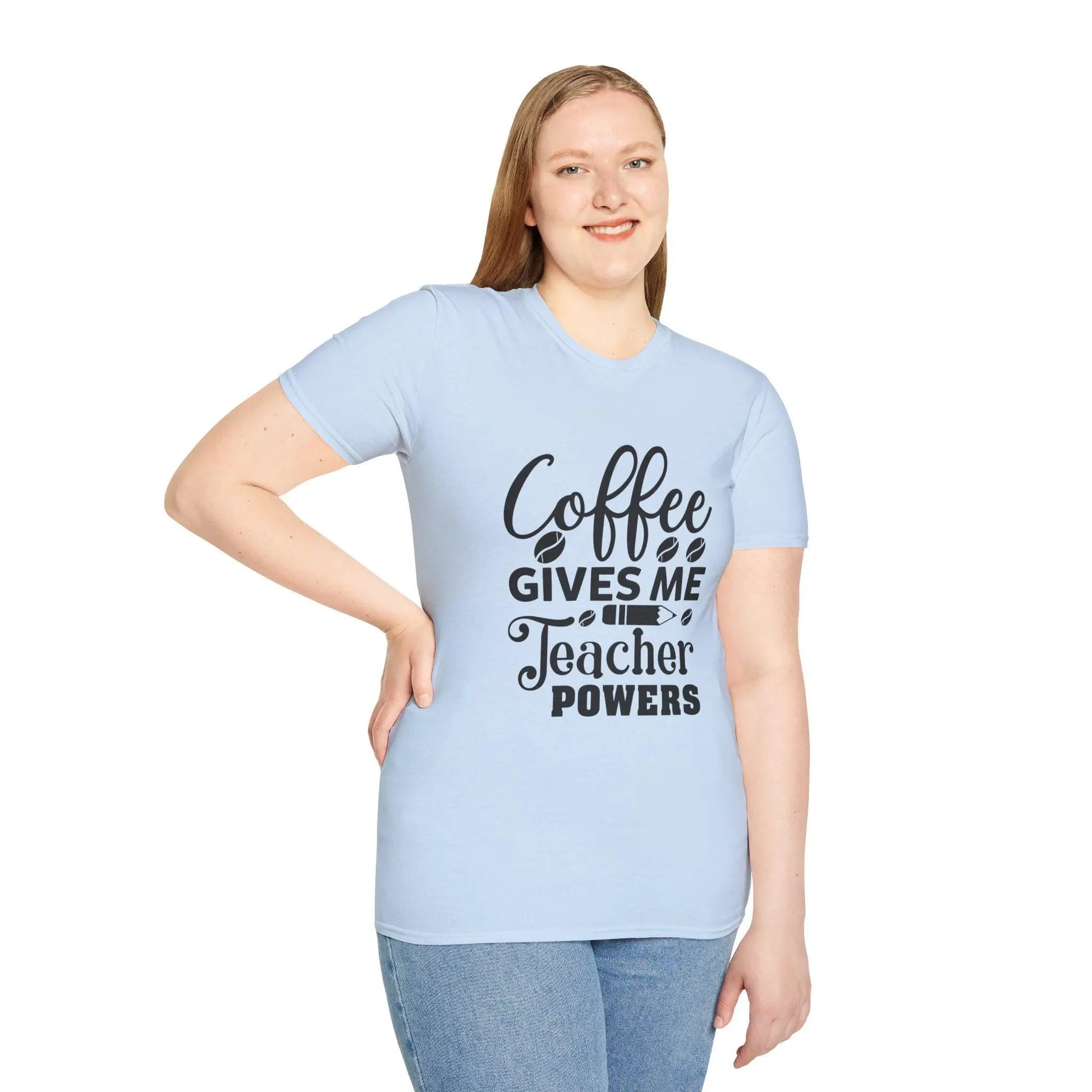 Coffee Teacher Powers T-Shirt: Back To School Outfit Rainbow Chaos Art Studio