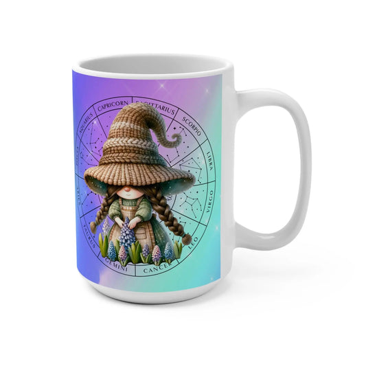 VIRGO - Zodiac Gnome Mug, Virgo Coffee Mug, Cute Ceramic Cup, Unique Birthday Gift, Astrology Drinkware, Horoscope Tea Cup Rainbow Chaos Art Studio