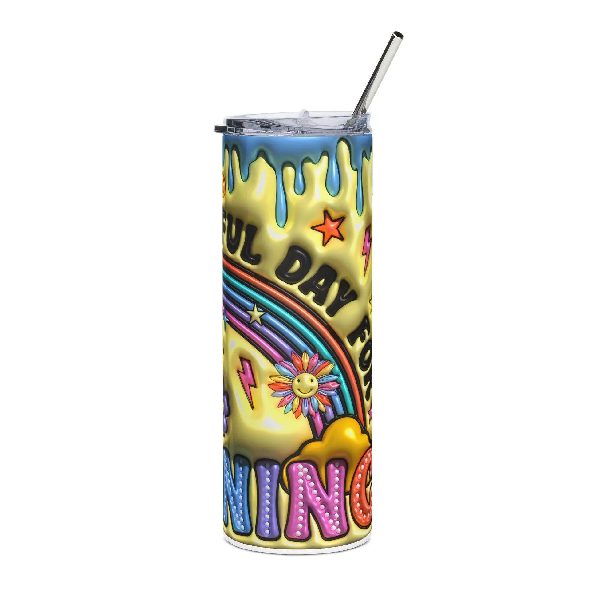 Teacher Tumbler: Colorful Stainless Steel 20oz Mug with Lid & Straw Rainbow Chaos Art Studio