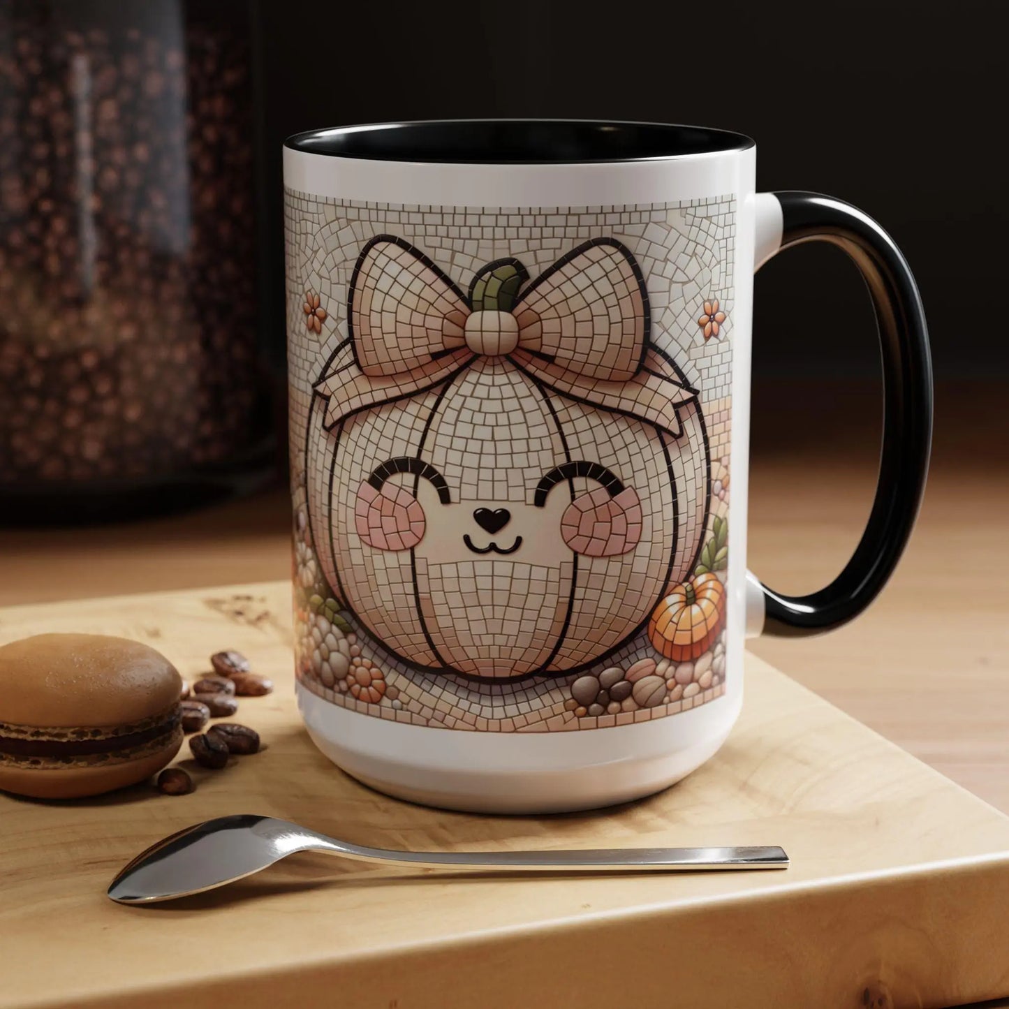 Cute Pumpkin Accent Coffee Mug for Fall, Autumn Decor, Gift for Pumpkin Lovers, Halloween, Thanksgiving, Kitchen Fun Rainbow Chaos Art Studio