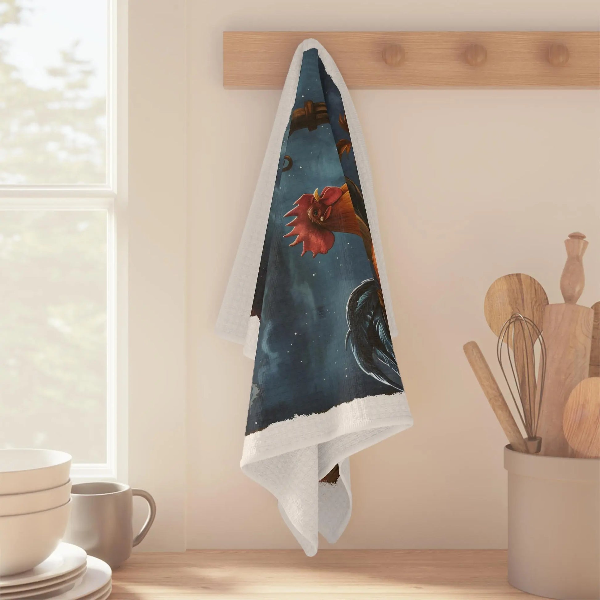 Harvest-Themed Microfiber Tea Towel, Autumn Kitchen Decor, Farmhouse Towel, Halloween Decoration, Gift for Cooks Rainbow Chaos Art Studio