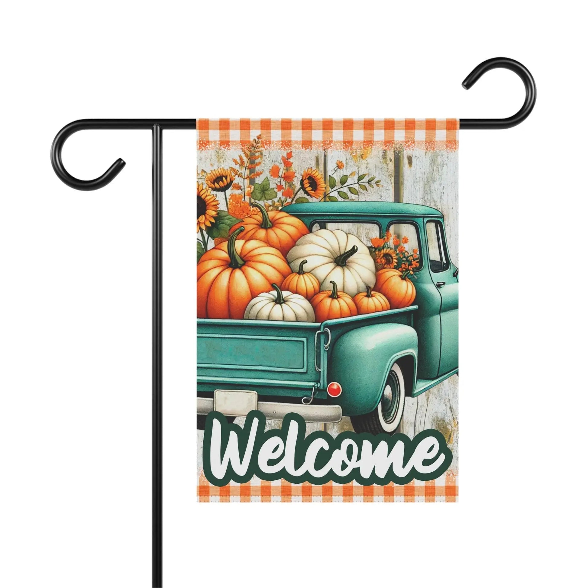 Welcome Garden Banner | Fall Decor, Outdoor Sign, Pumpkin Theme, Front Porch Welcome, Seasonal Decoration Rainbow Chaos Art Studio