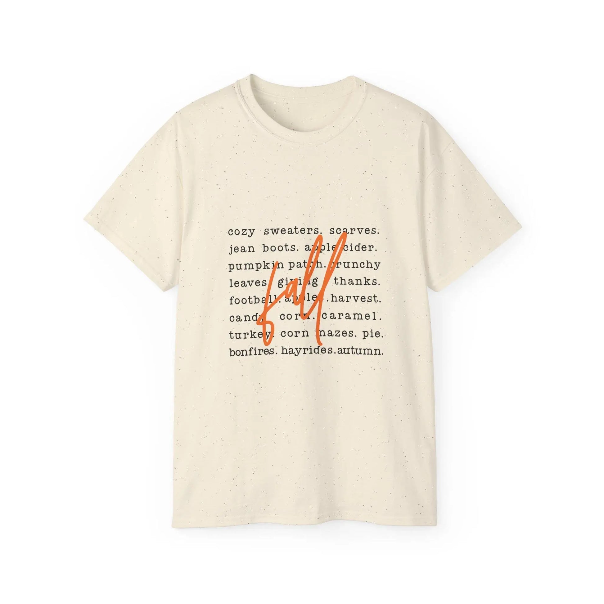 Cozy Fall Unisex Tee: Pumpkin Pie & Autumn Vibes Rainbow Chaos Art Studio