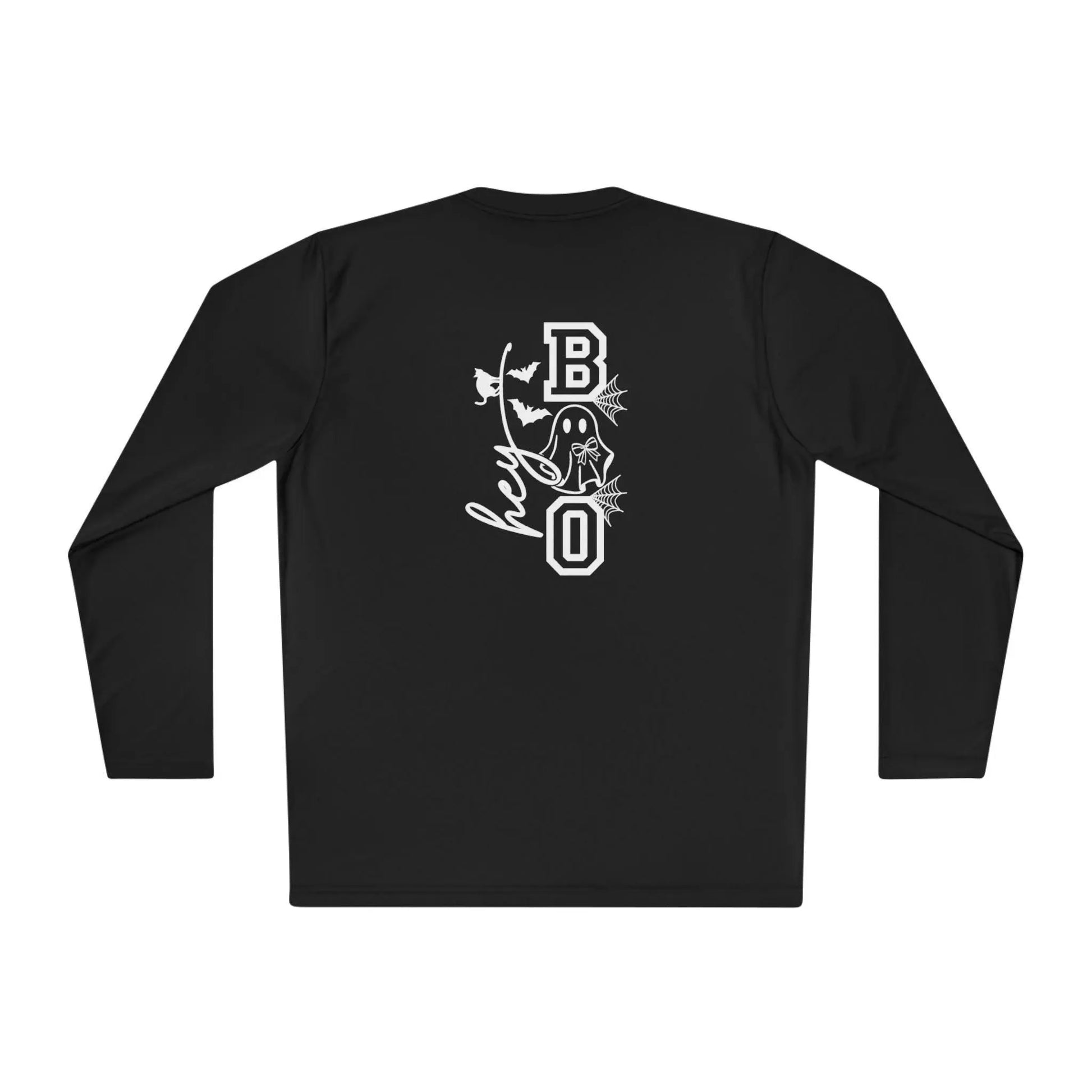 Halloween Ghost Long Sleeve Tee: Spooky Season Polyester Shirt Rainbow Chaos Art Studio