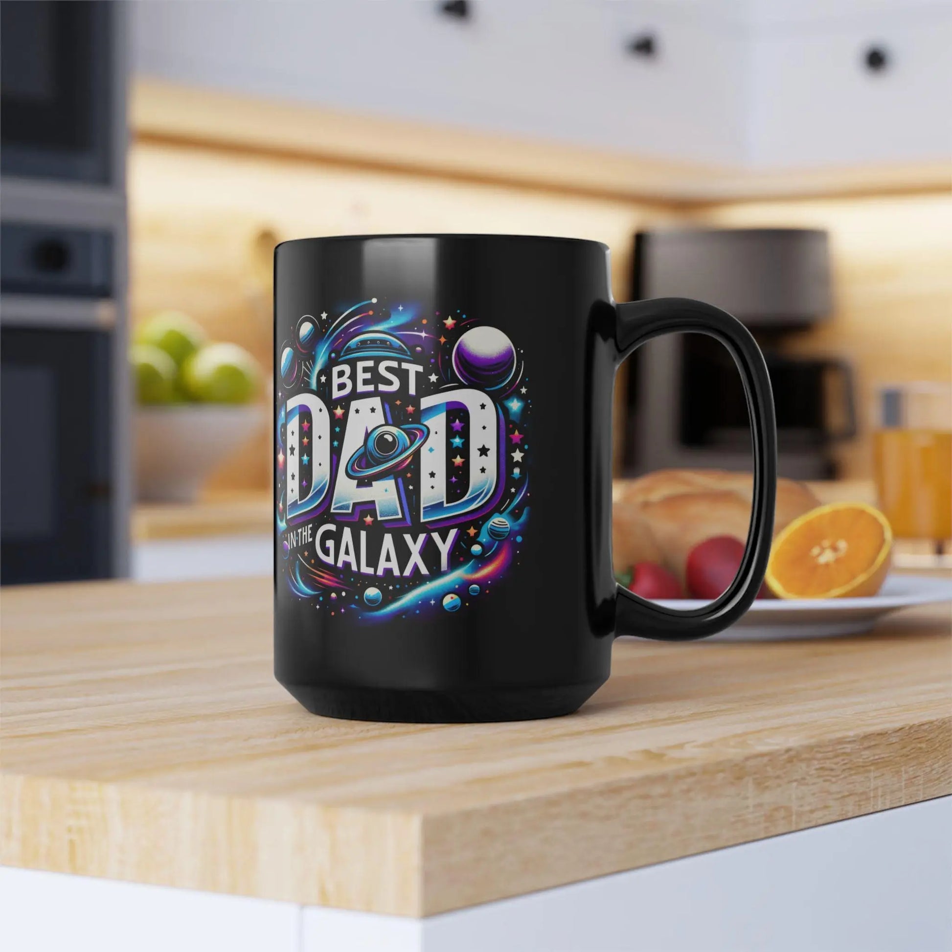 Cosmic Dad Mug, Best Dad in the Galaxy Gift, Funny Coffee Cup, Space Theme, Father's Day, Birthday Present Rainbow Chaos Art Studio