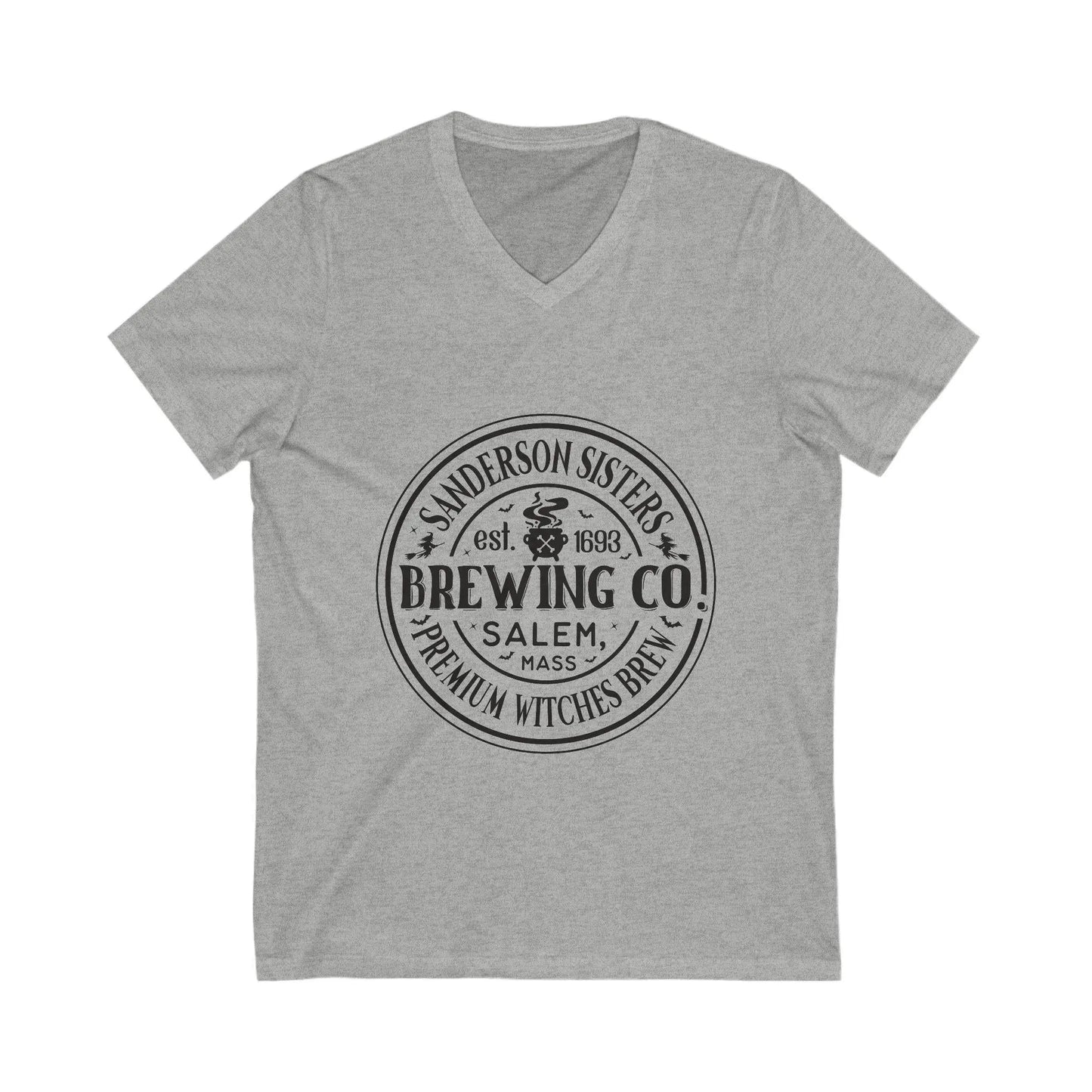 Sanderson Sisters V-Neck Tee: Halloween Witch Shirt, Craft Beer Gift Rainbow Chaos Art Studio