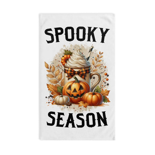 Halloween Hand Towel: Spooky Pumpkin Kitchen Decor, Fall Accessory Rainbow Chaos Art Studio
