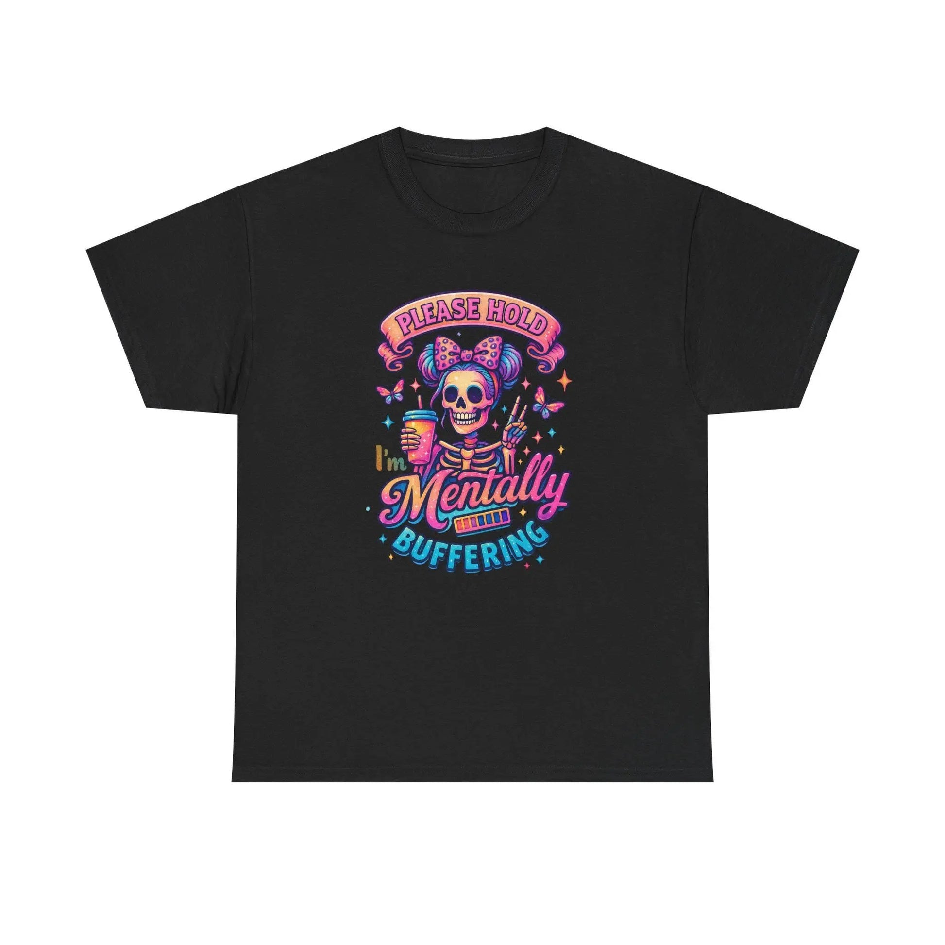 Mentally Loading Graphic Tee: Quirky Unisex Comfort T-Shirt Rainbow Chaos Art Studio