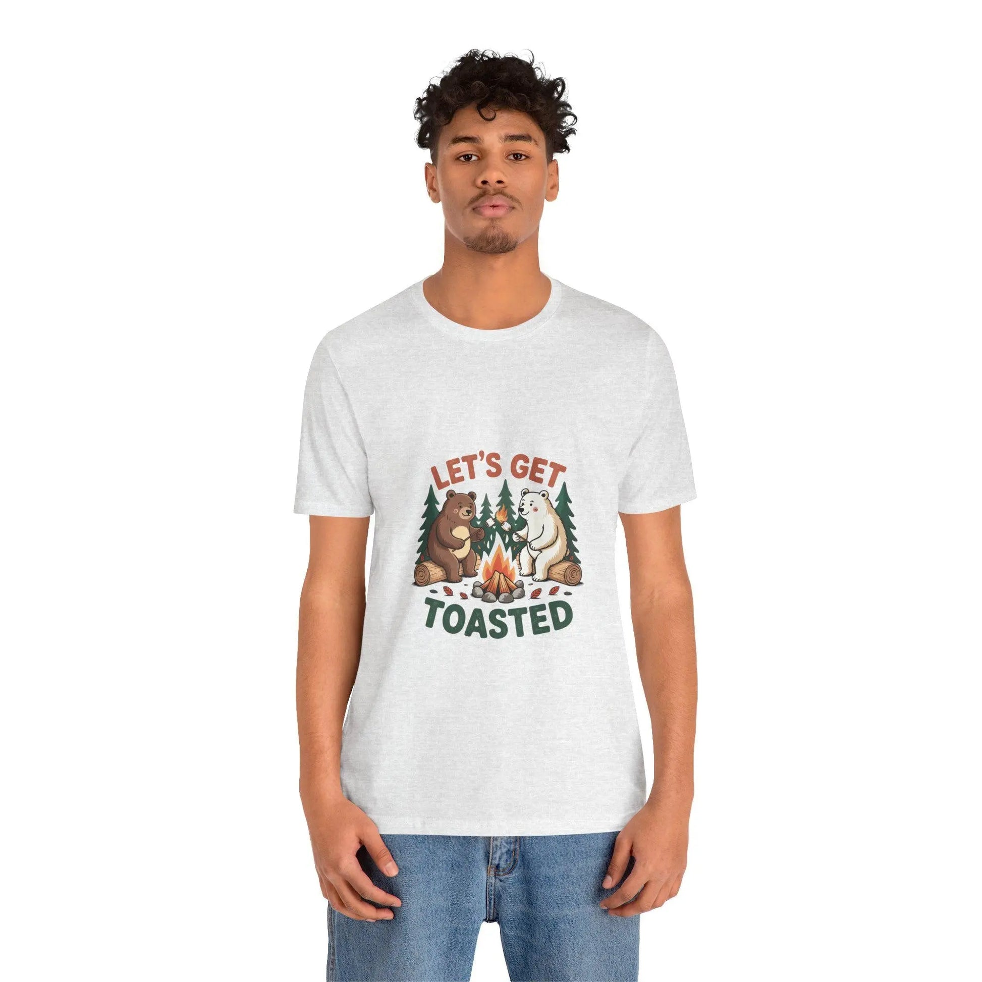 Funny Camping T-Shirt: Let's Get Toasted Graphic Tee - Nature Lover Gift Rainbow Chaos Art Studio