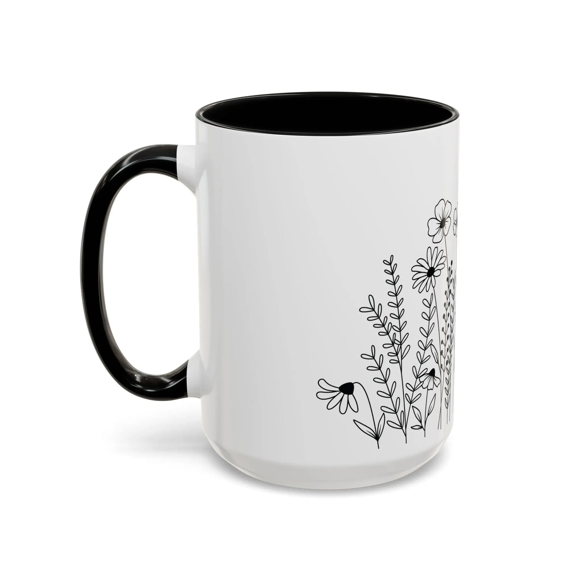 Floral Accent Coffee Mug - Perfect for Tea Lovers, Gift for Her, Home Decor, Mother's Day, Gardening Enthusiasts Printify