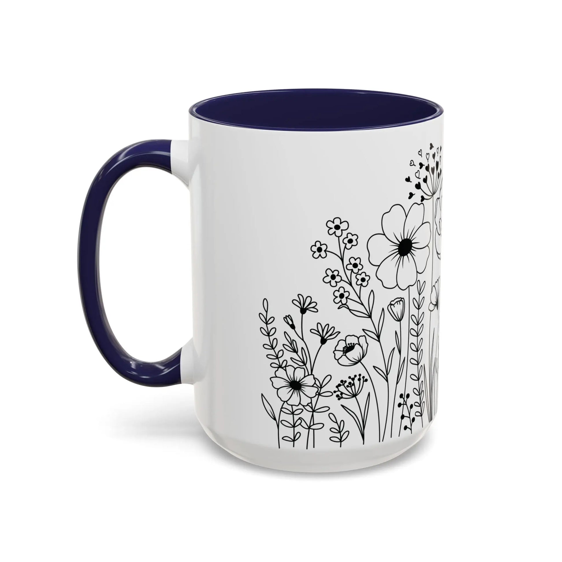 Floral Accent Coffee Mug - Botanical Drinkware, Gift for Plant Lovers, Garden Decor, Spring Birthday, Eco-friendly Mug Printify