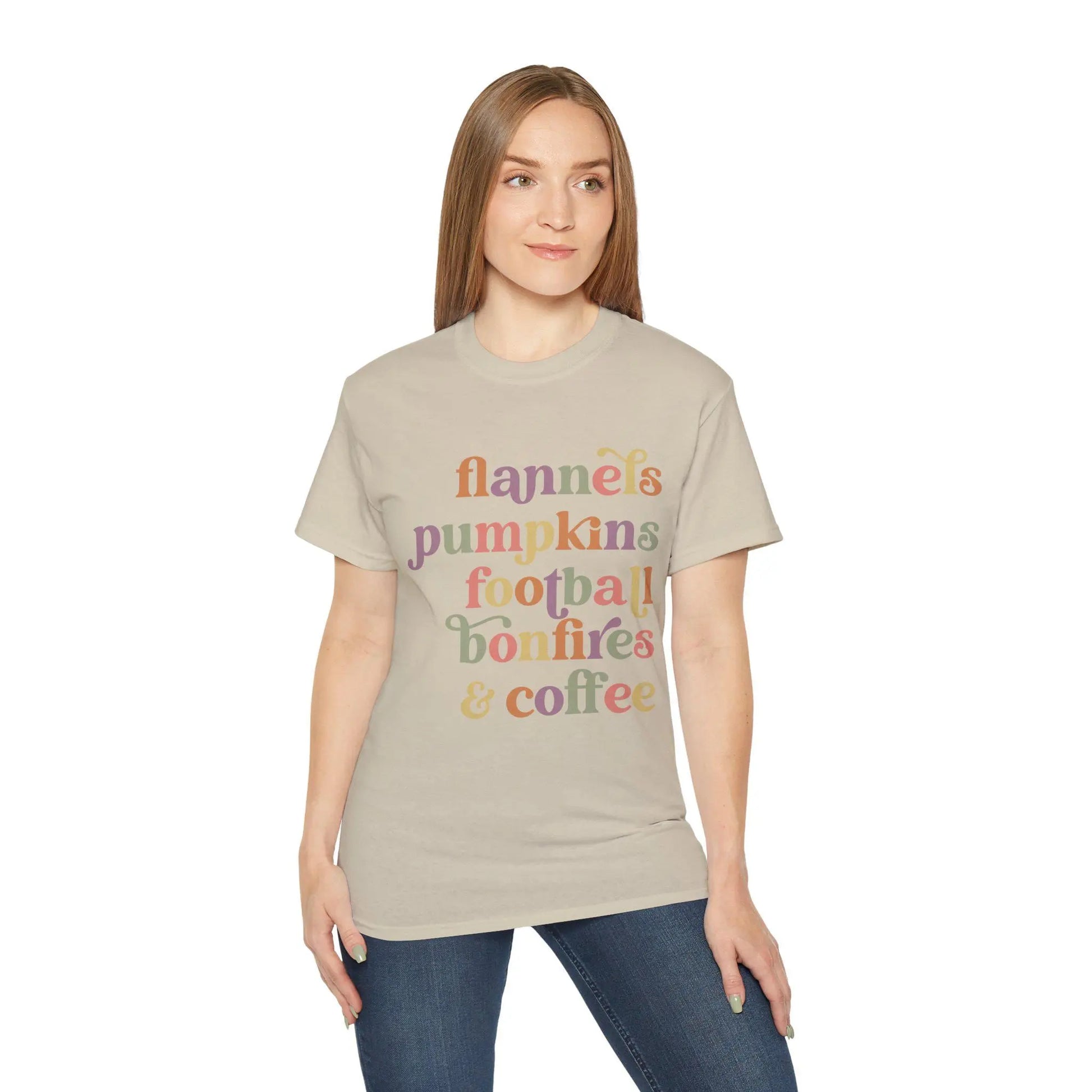 Fall Vibes Graphic Tee: Pumpkins, Football, Bonfires Rainbow Chaos Art Studio