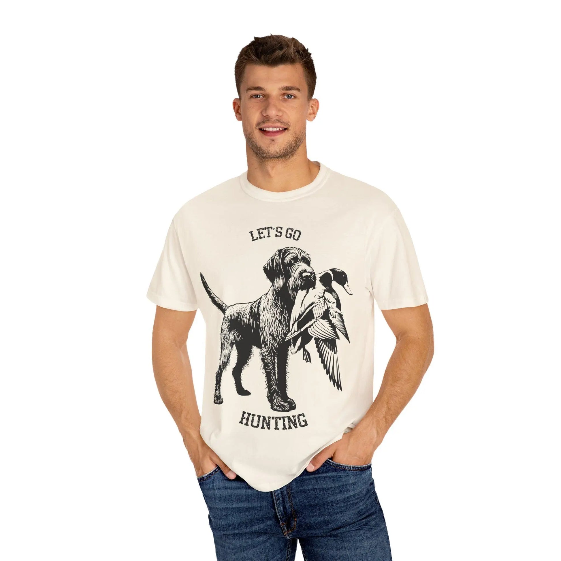 German Wirehaired Pointer T-Shirt: Hunting Dog Unisex Tee Rainbow Chaos Art Studio