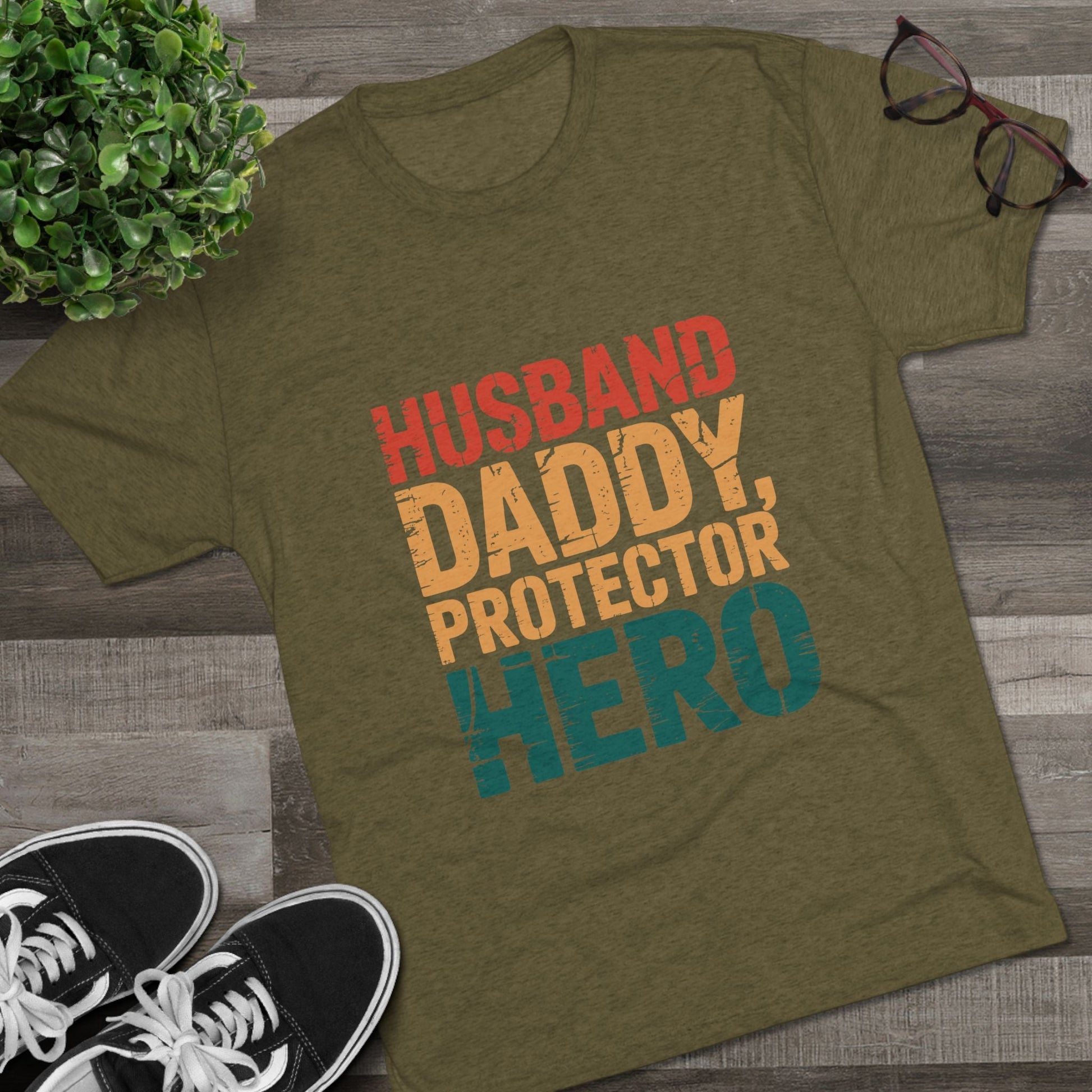 Hero Daddy Tee - Unisex Tri-Blend Crew T-Shirt, Father's Day Gift, Gifts for Dad, Family Gathering Outfit, Casual Wear for Fathers Printify