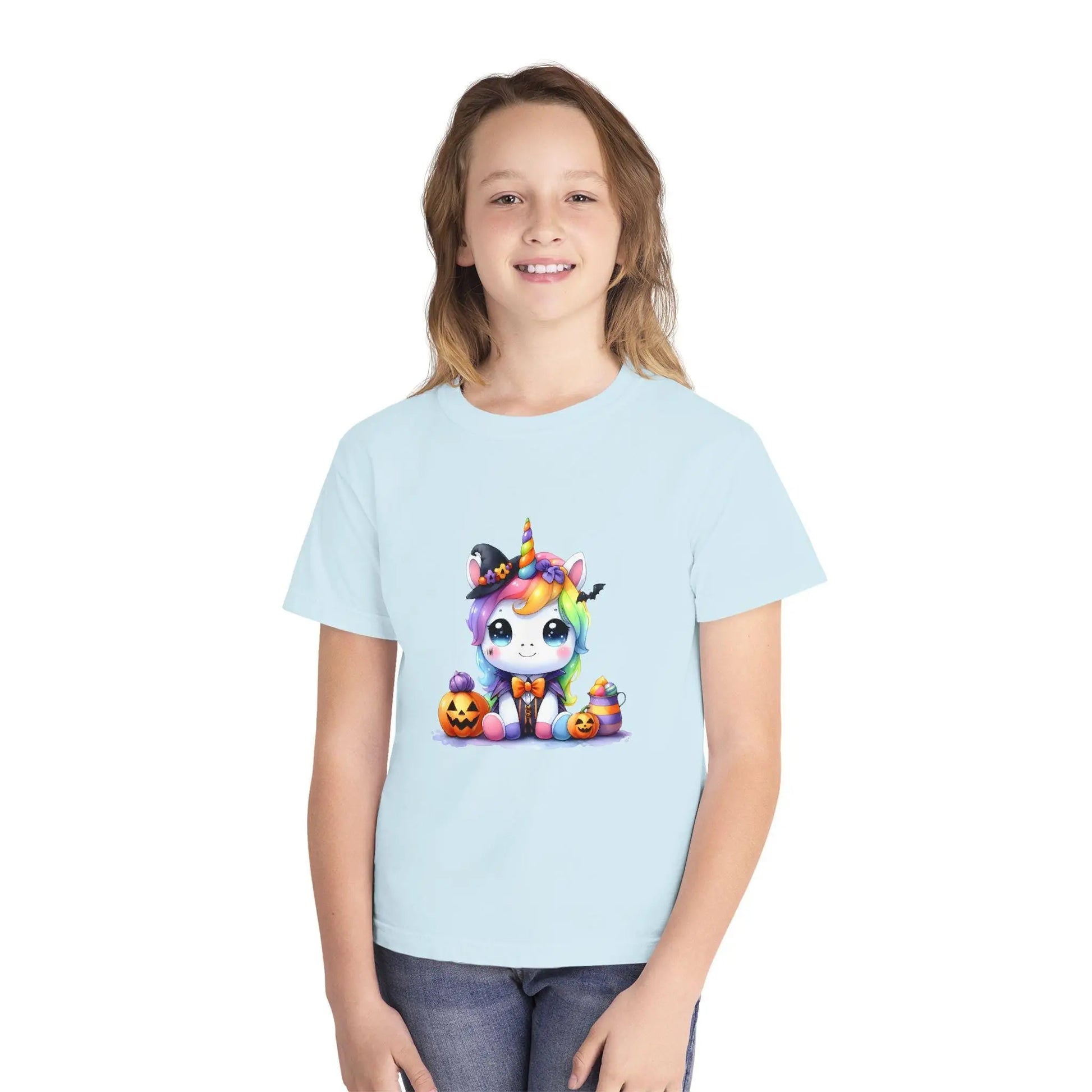 Rainbow Unicorn Girls Tee: Colorful Kids T-Shirt Rainbow Chaos Art Studio
