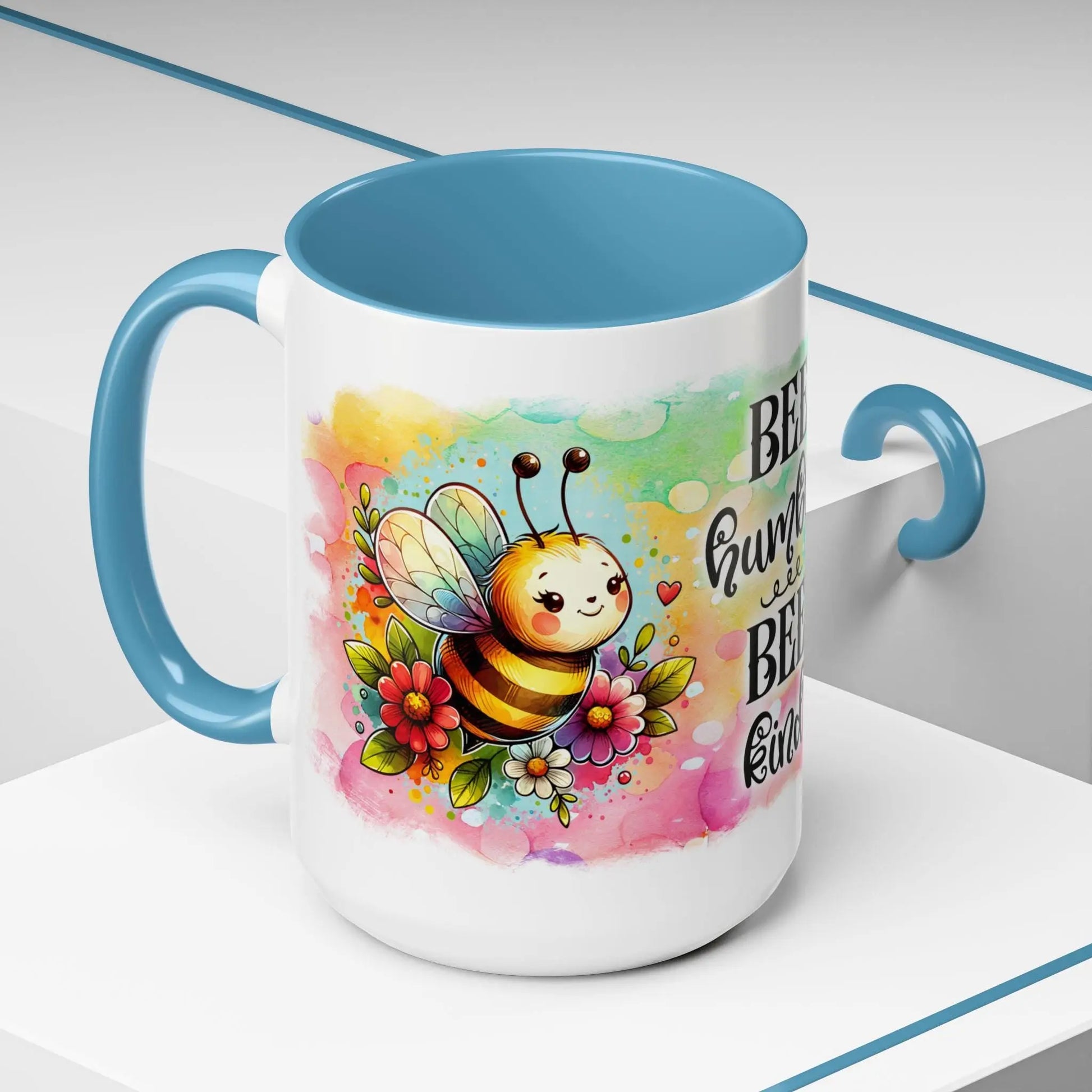 Bee Kind Coffee Mug: Colorful Ceramic Bee Lover Gift Rainbow Chaos Art Studio