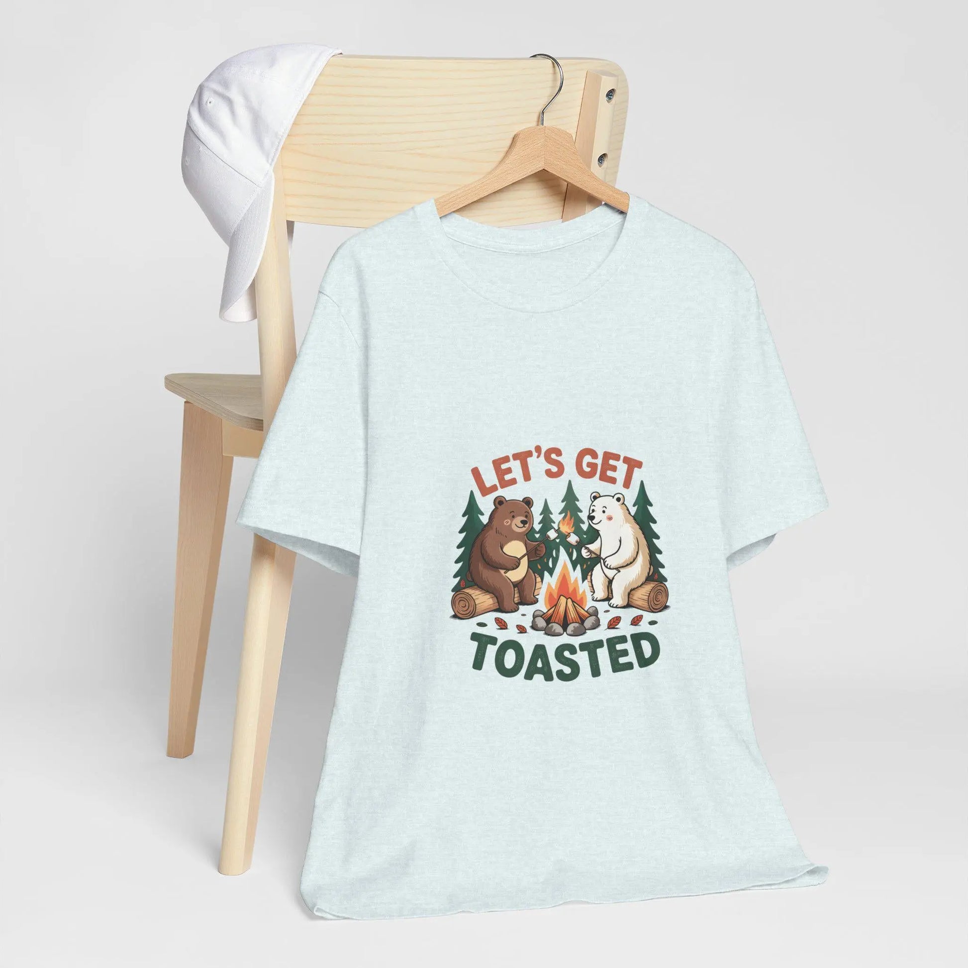 Funny Camping T-Shirt: Let's Get Toasted Graphic Tee - Nature Lover Gift Rainbow Chaos Art Studio
